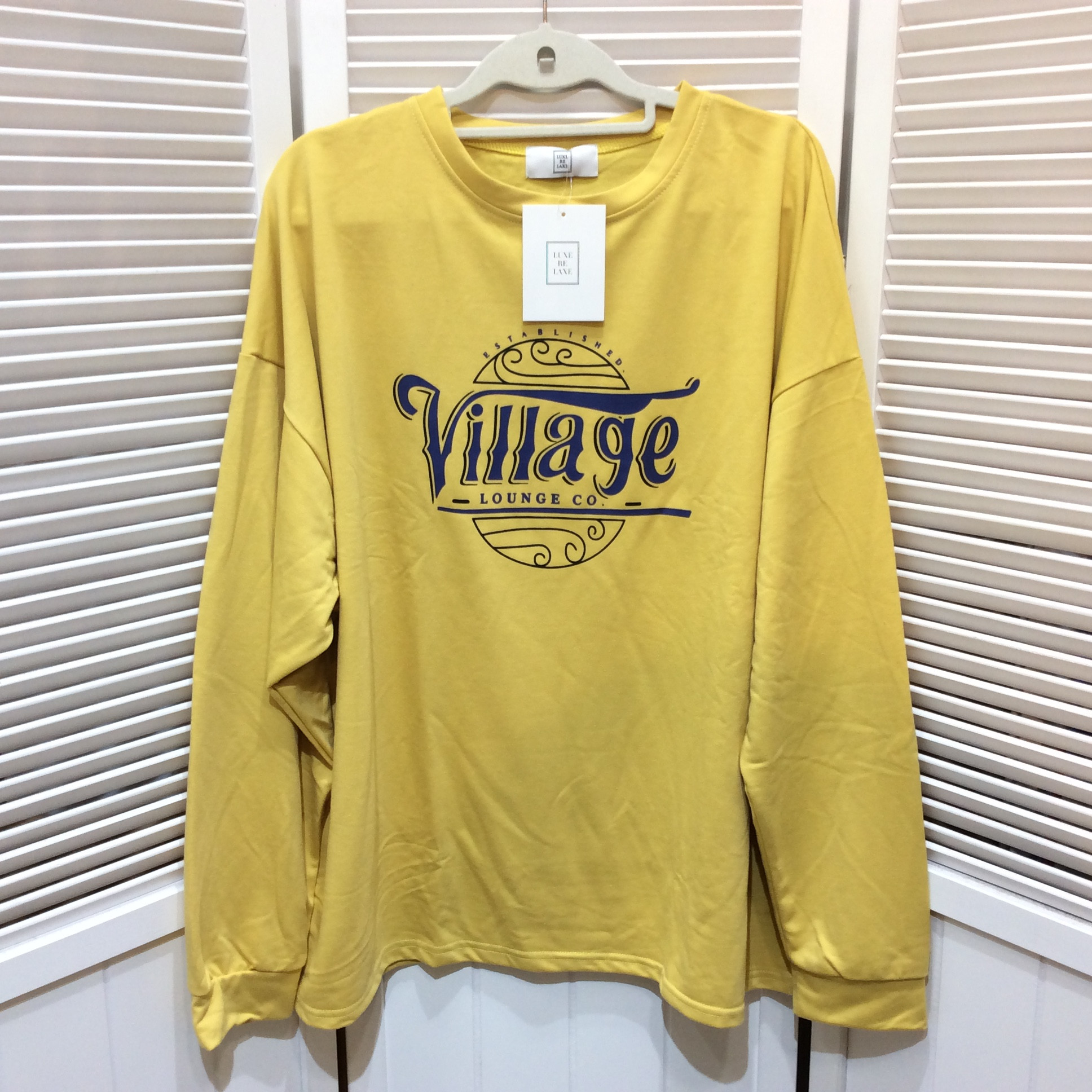 新品☆LUXE RE LAXE レディース ルーズ 長袖Tシャツ XL イエロー