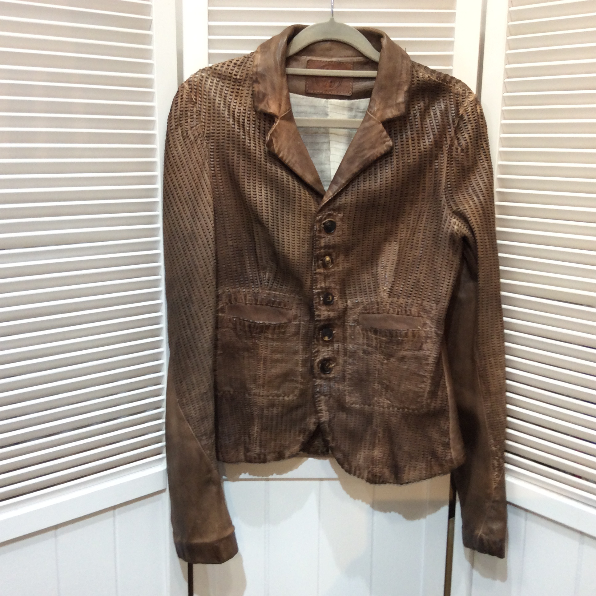 ITALY製 ラムレザージャケット  サイズ40  ダメージ加工  鎌倉で購入