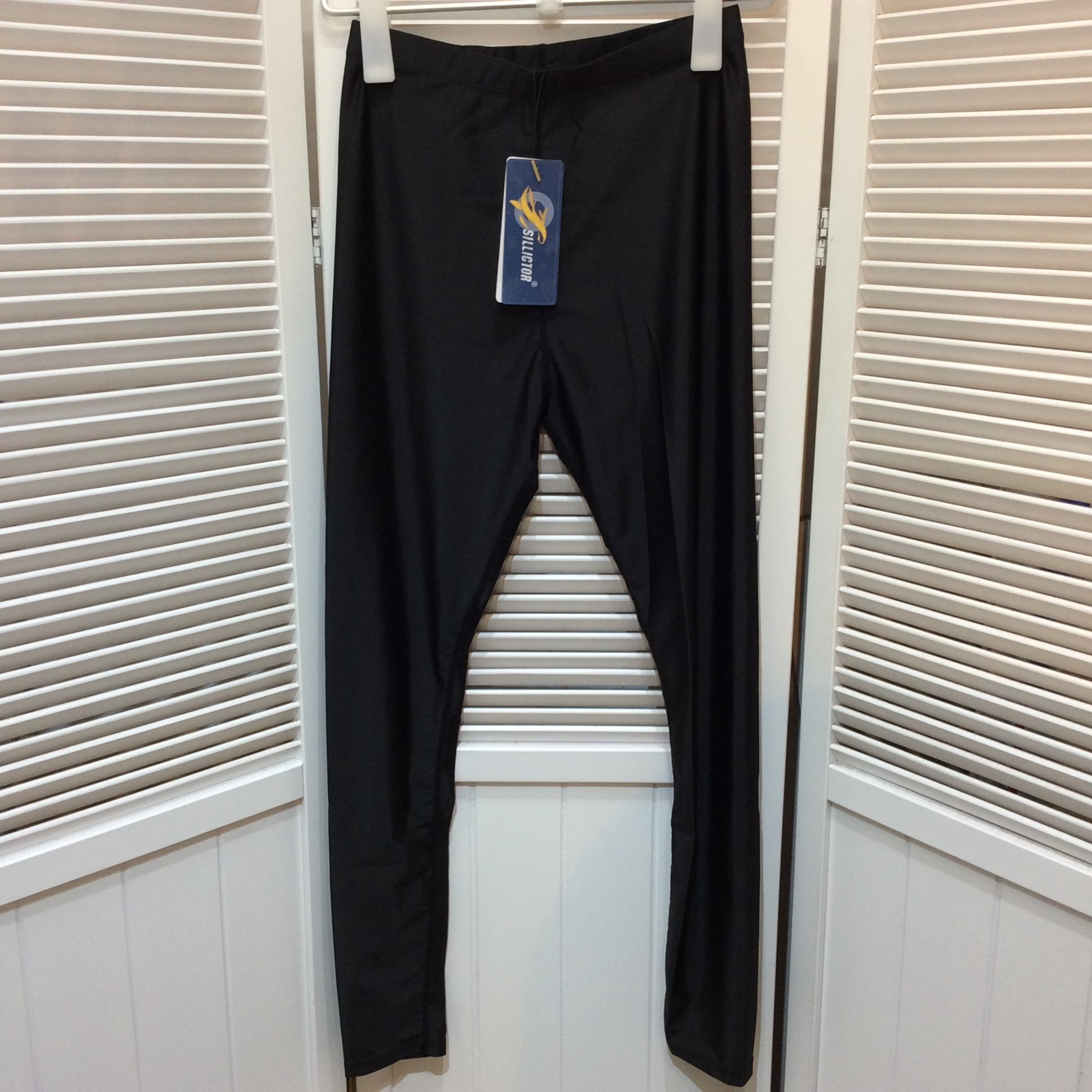 新品☆Sillictor レディース ラッシュガード レギンス 9分丈 ブラック スパッツ 水陸両用 スイムウェア コンプレッション タイツ スポーツ