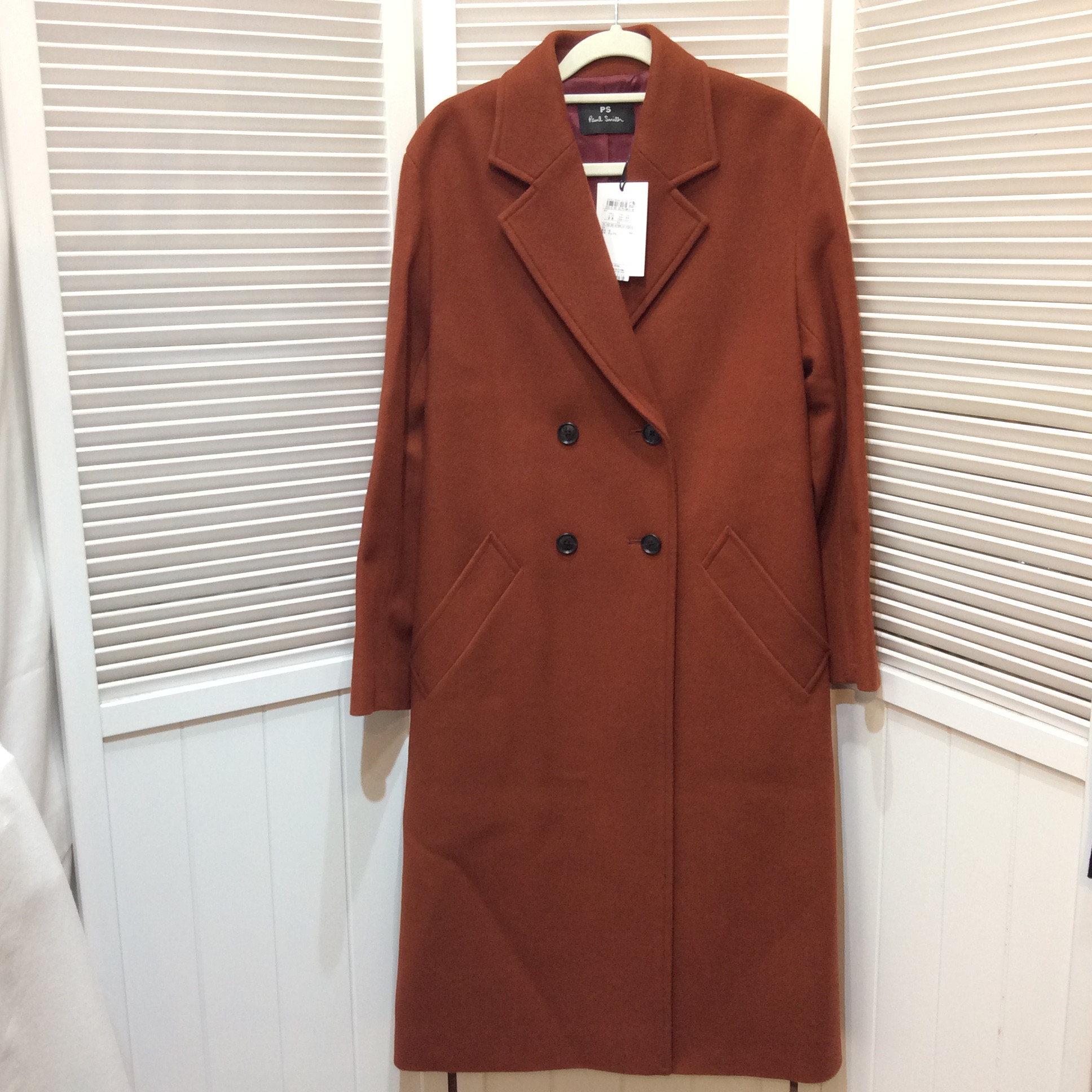 未使用 ポールスミス ウールロングコート 38   ブラウン系