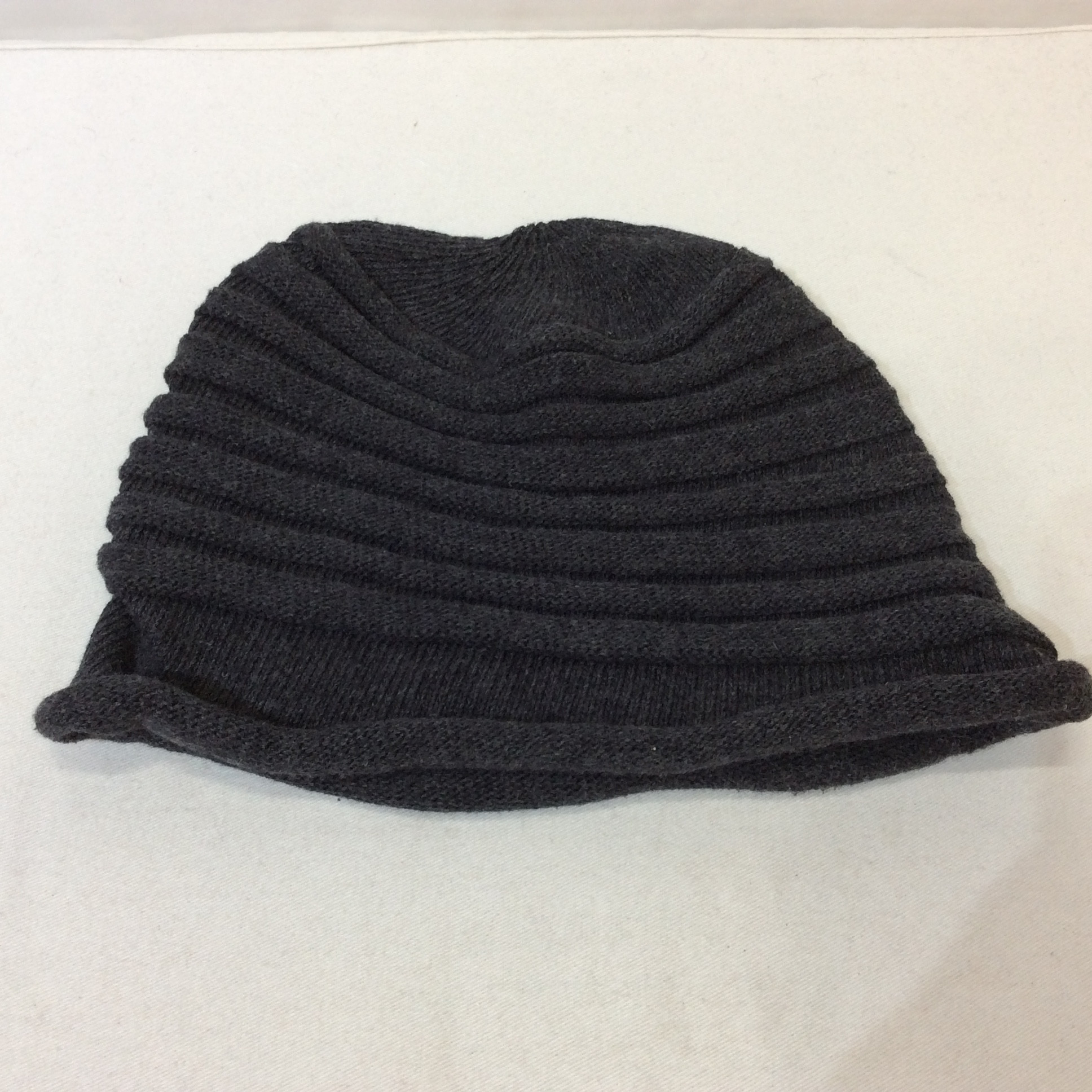 新品☆コットンニット帽子 F チャコールグレー