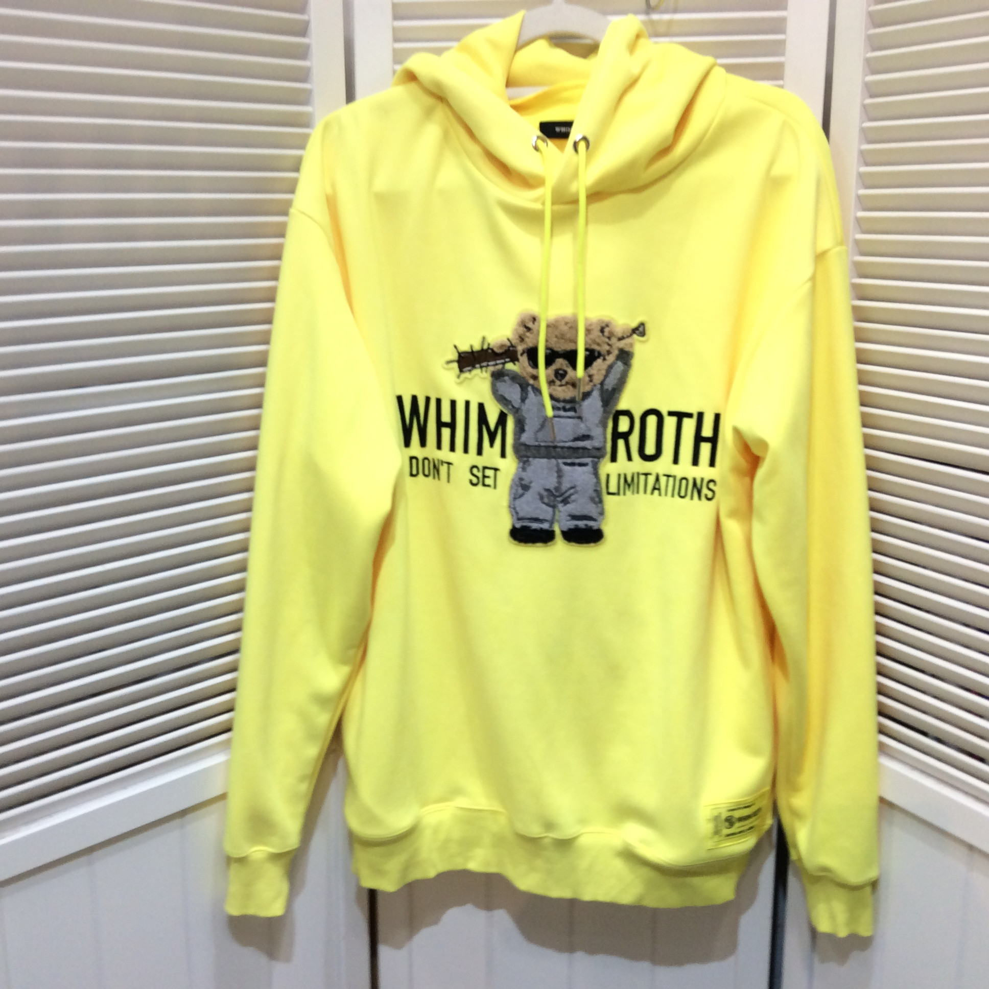 WHIM ROTH ウィムロス  ベアーフーディー  メンズ Mサイズ イエロー  美品