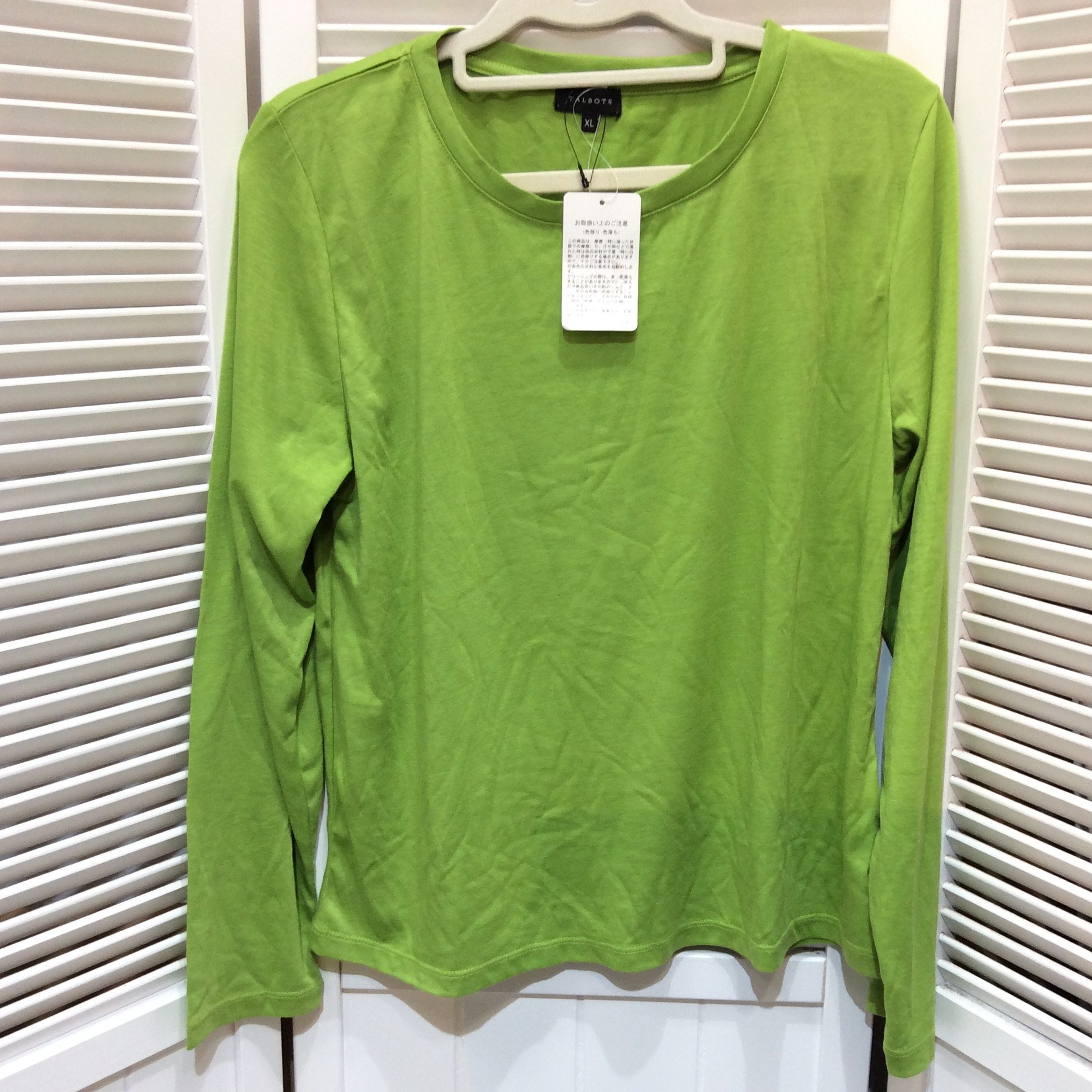 未使用 TALBOTS 長袖Tシャツ  XLサイズ   グリーン