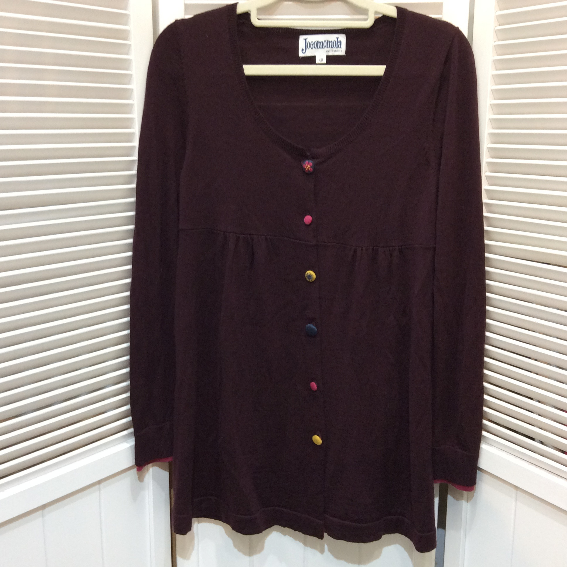 ホコモモラ  カーディガン サイズ40  ボルドー色
