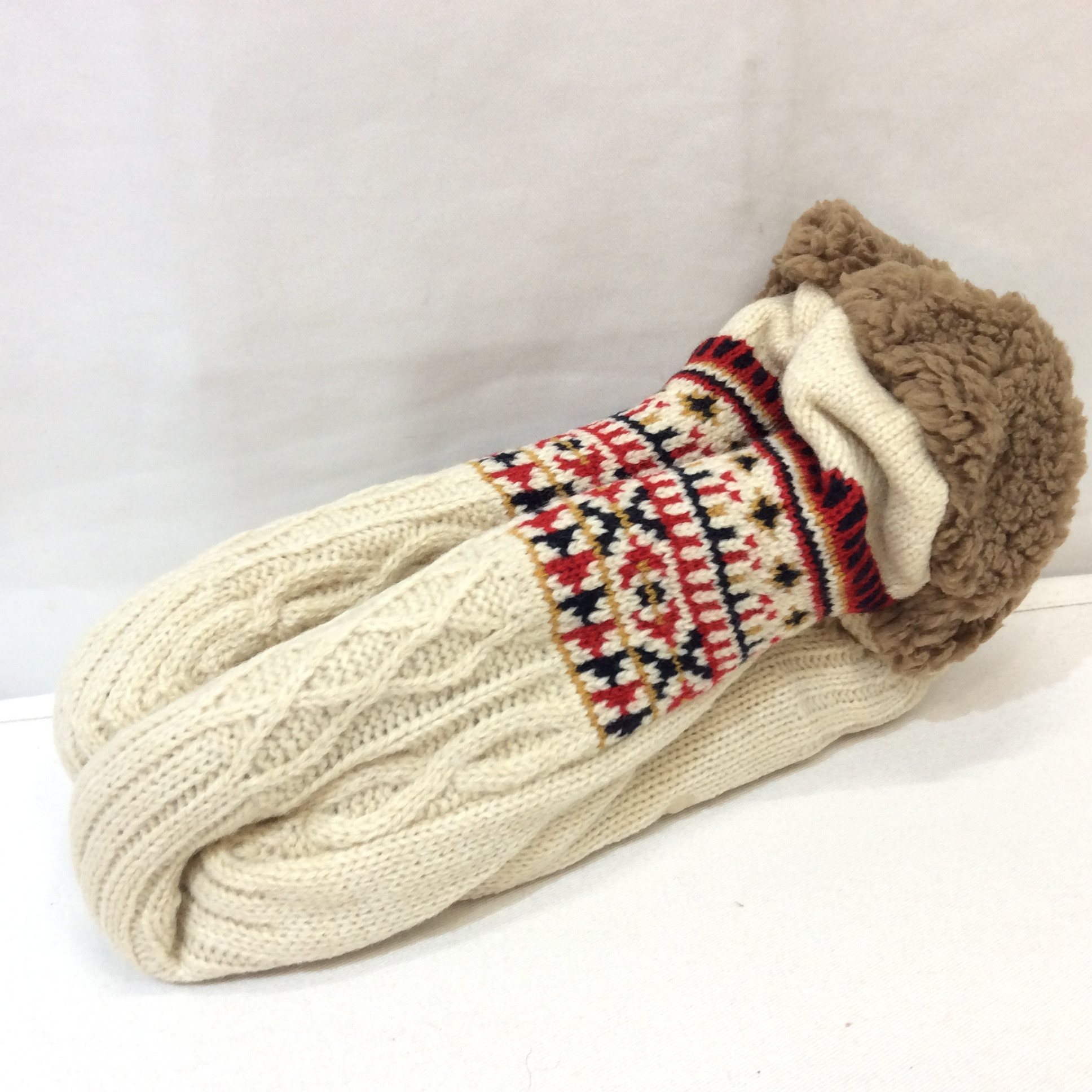 未使用 厚手ソックス  アイボリー  Sサイズ