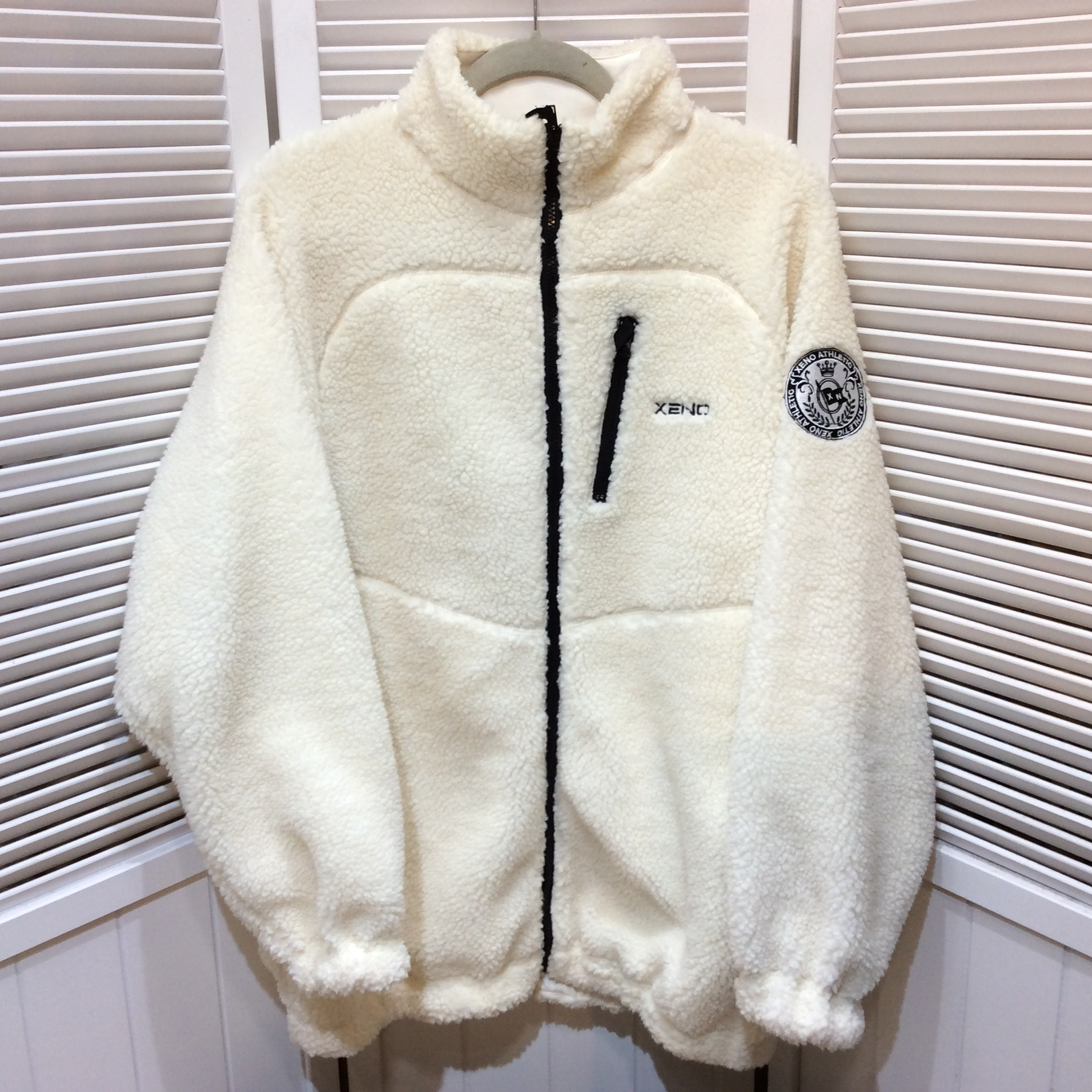 xeno ボアジャケット M オフホワイト 衿内側シミあり
