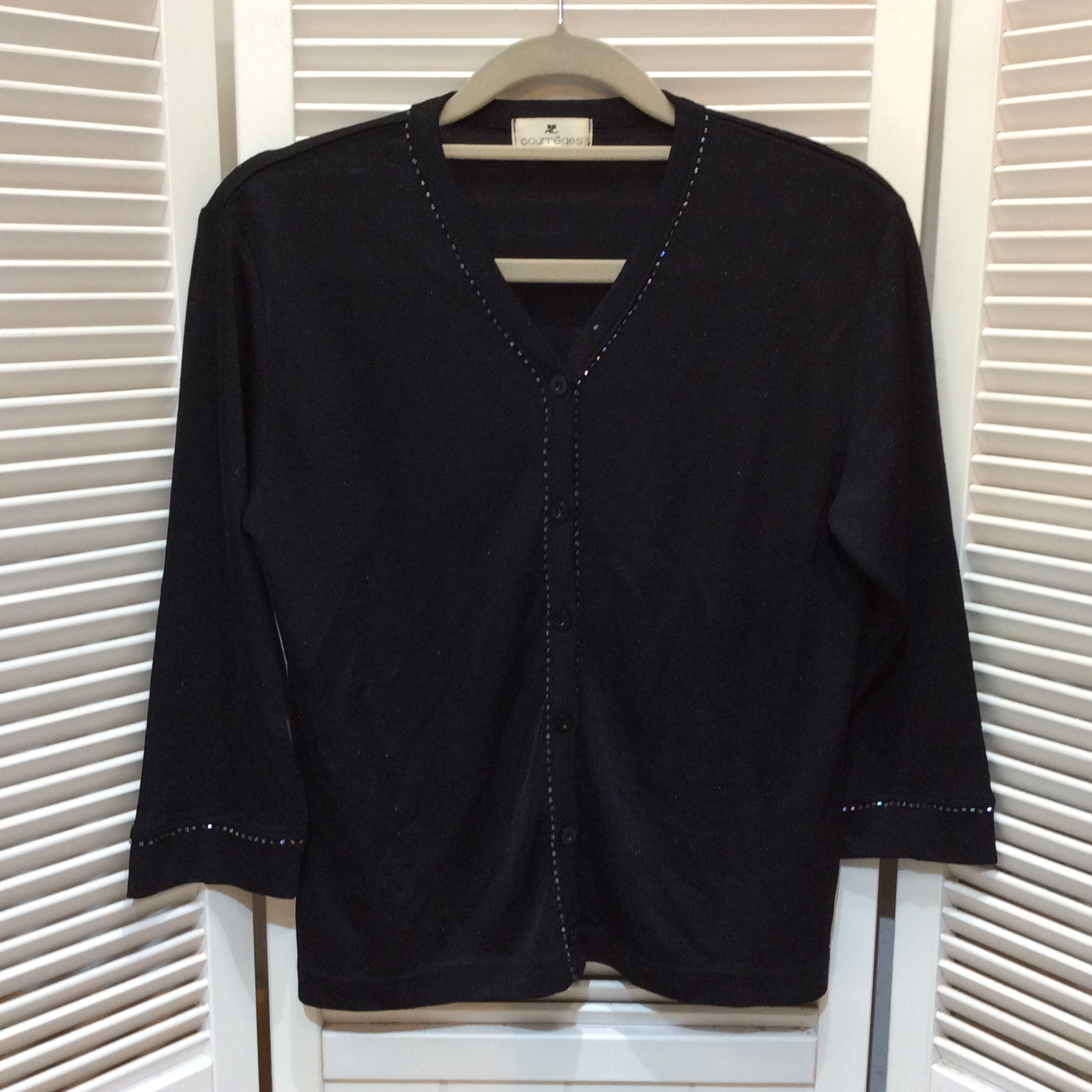 クレージュ カーディガン 9号 ブラック×ラメ