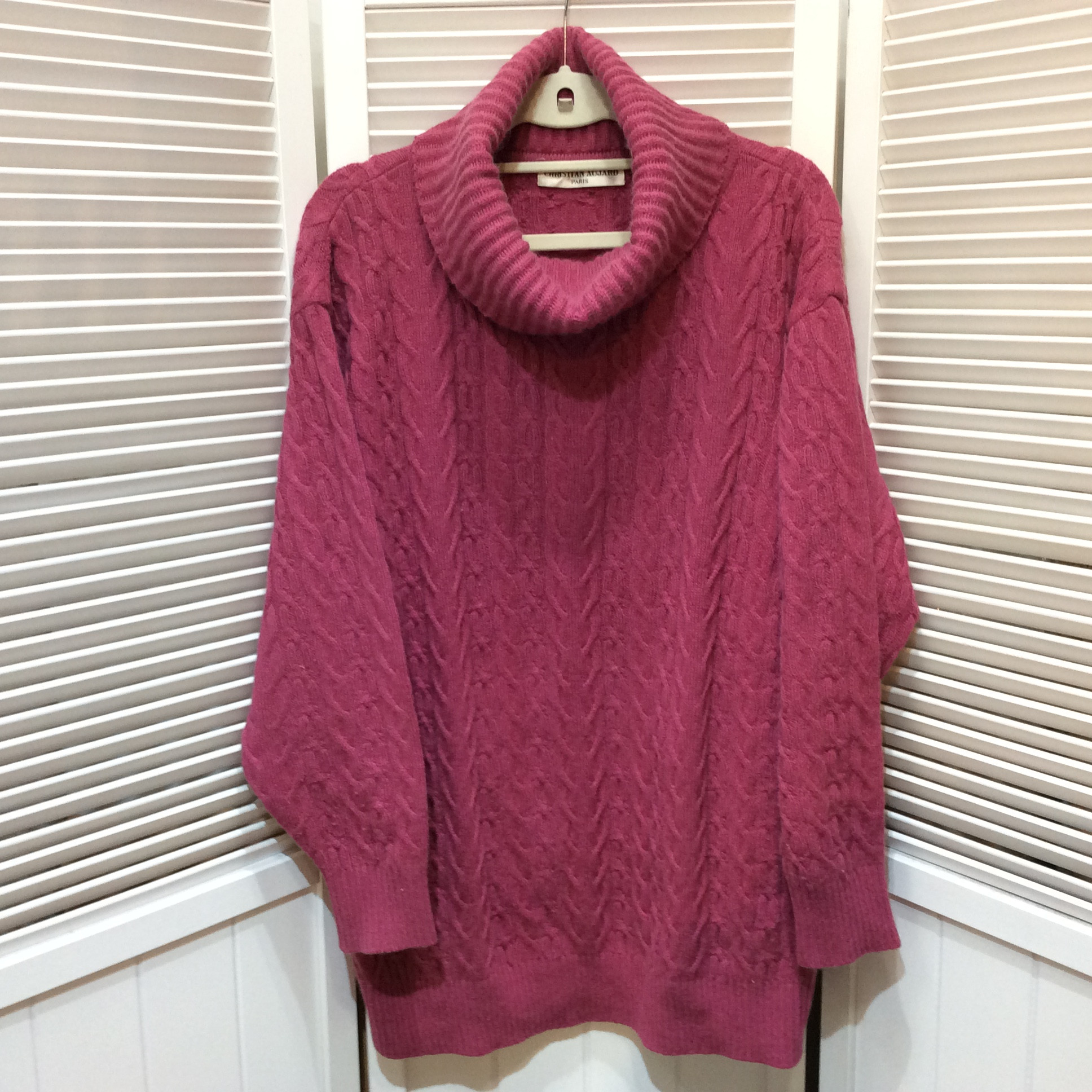 クリスチャンオジャール シルク混タートルセーター 9号 パープル