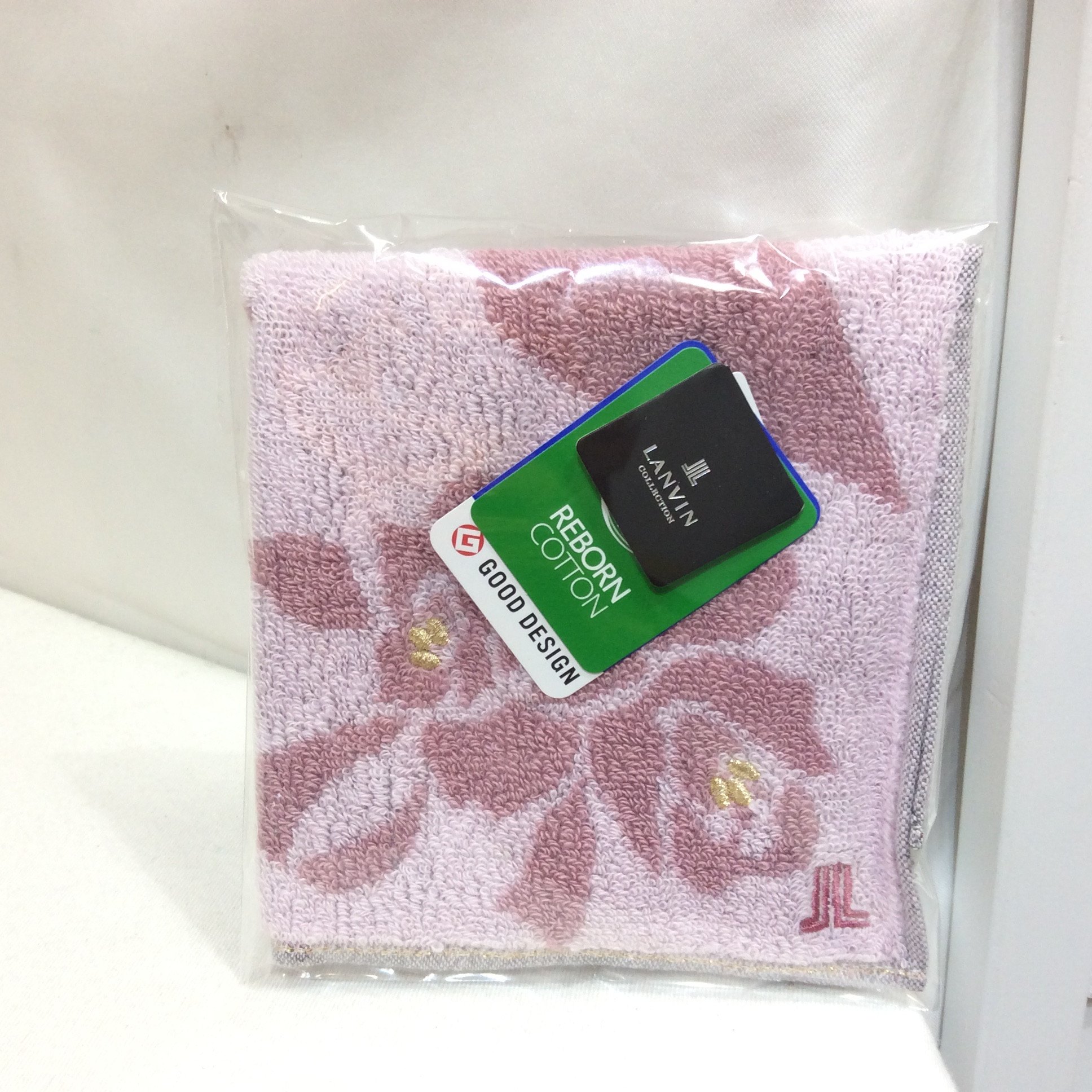 未使用 ランバン タオルハンカチ  ピンク