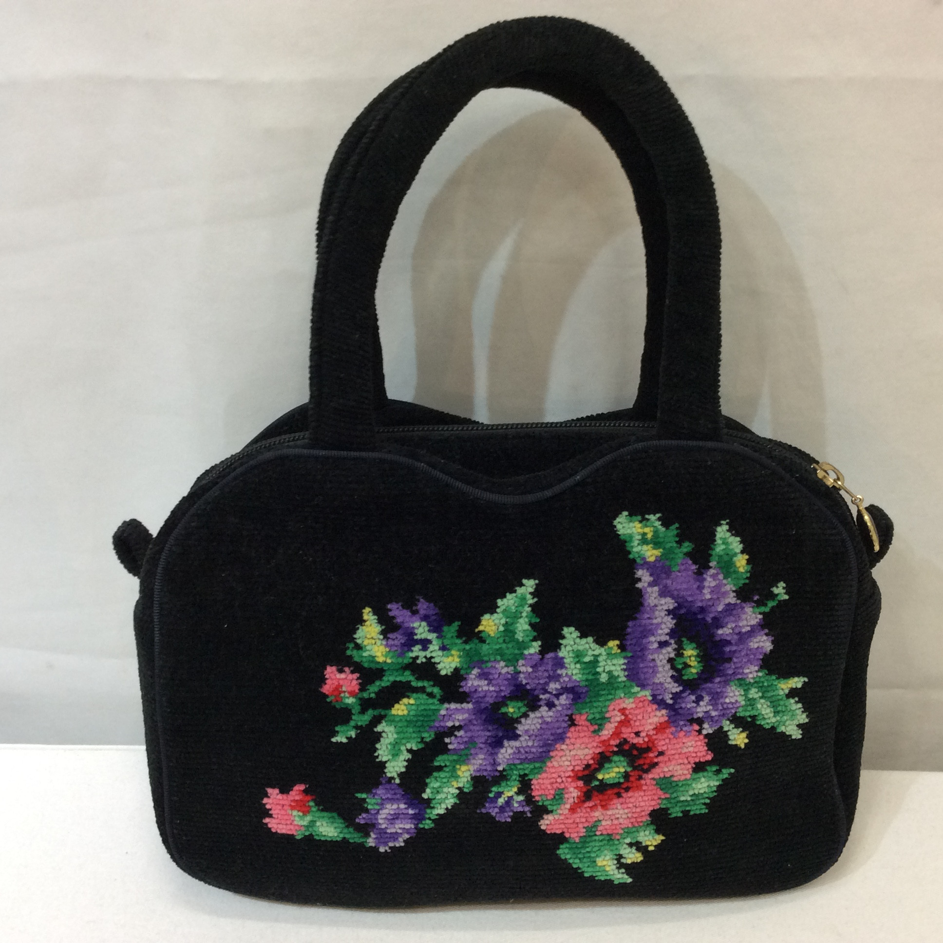 FEILER フェイラー ハンドバッグ ブラック×花柄