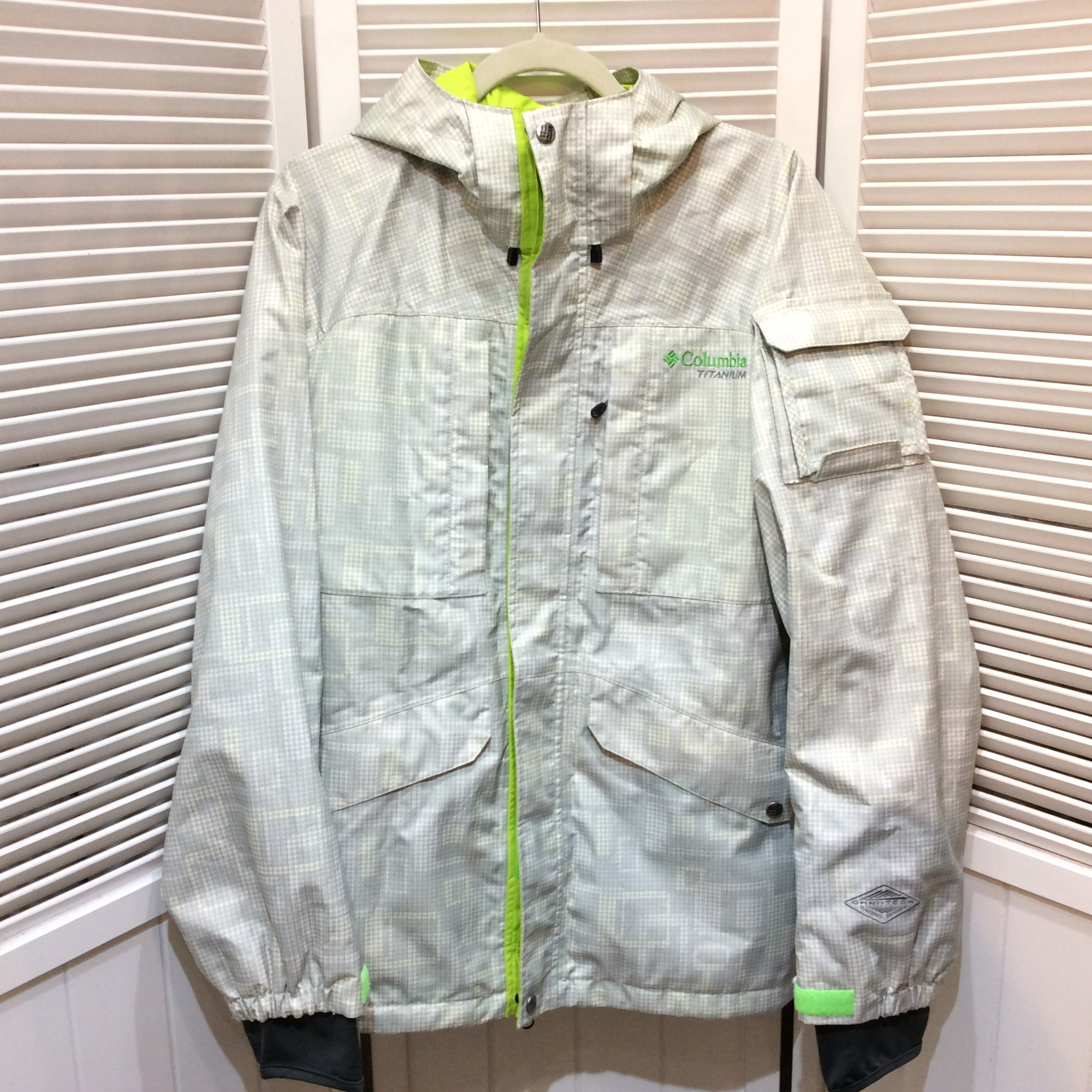 Columbia コロンビア メンズ フード付きナイロンジャケット M ホワイト×グレー系