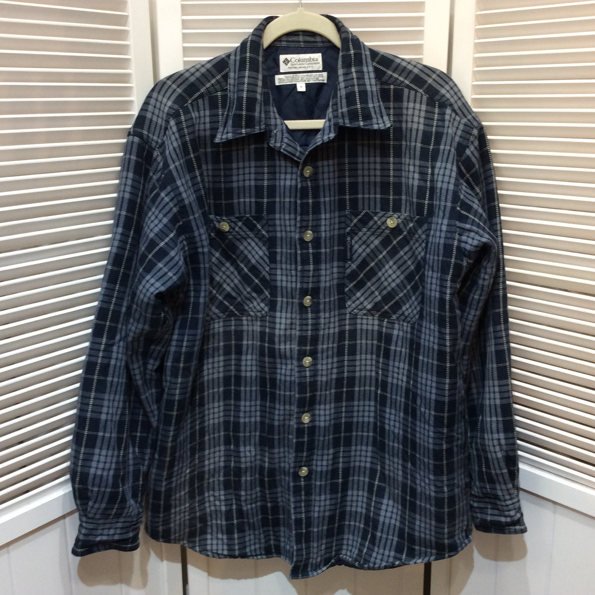 Columbia コロンビア メンズ 中綿シャツ M ブルーチェック柄