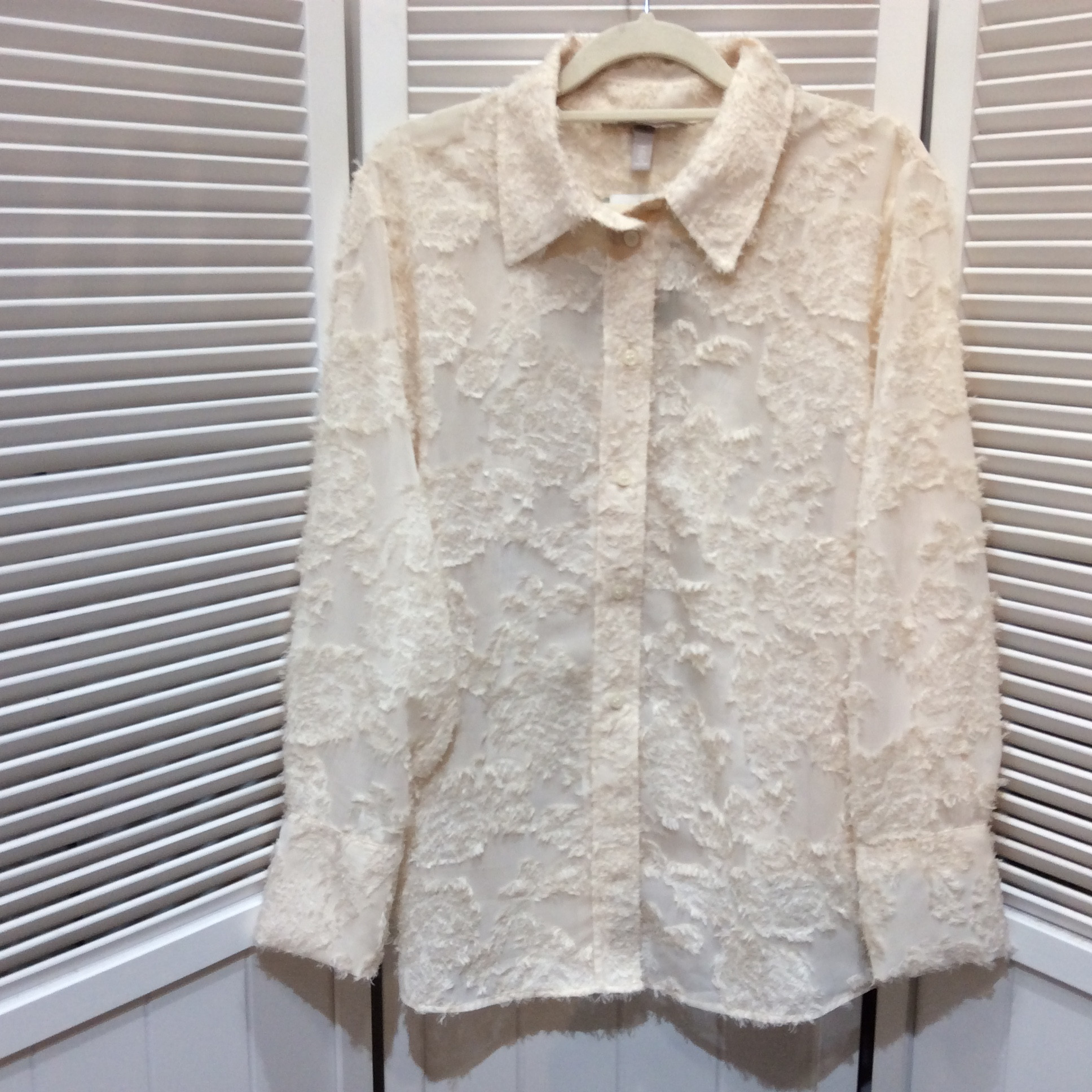 未使用 H&M デザインブラウス  Lサイズ  アイボリー