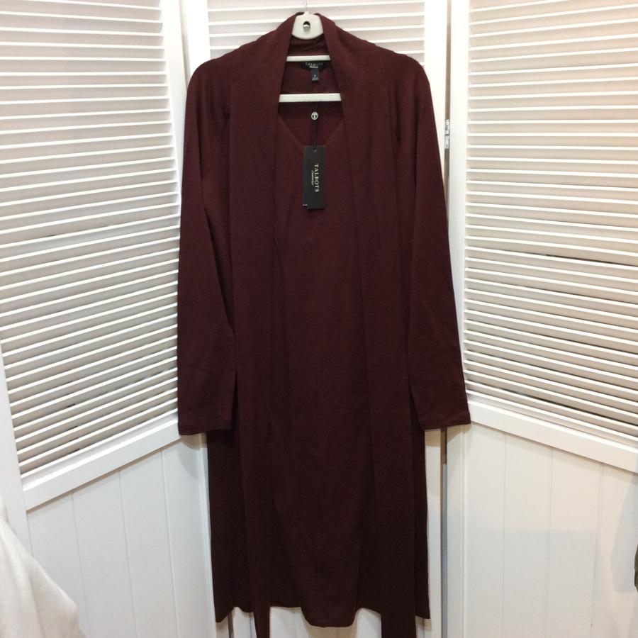 未使用☆TALBOTS タルボット レディース ワンピース S ボルドー系