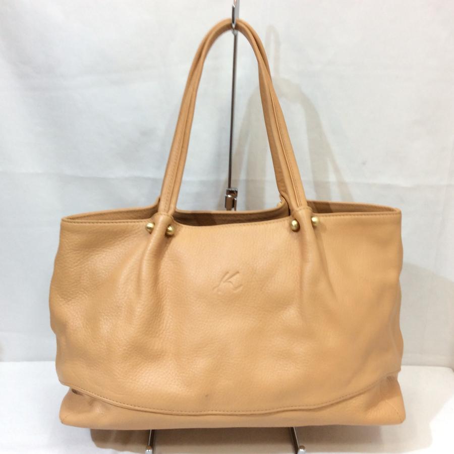 キタムラ レザー トートバッグ ベージュ系 ブラウン系 ナチュラル系