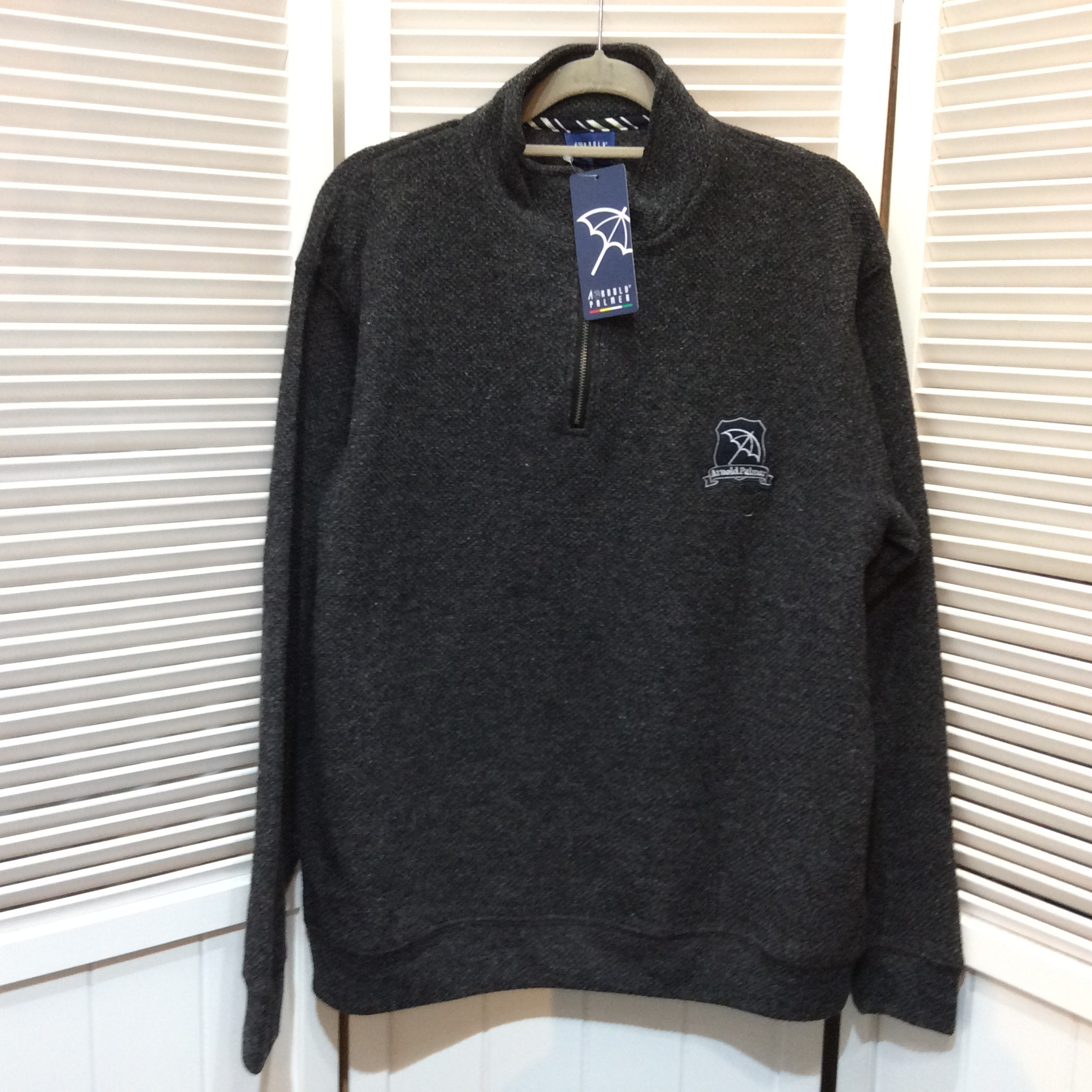 未使用 アーノルドパーマー ハーフジップセーター メンズLサイズ チャコールグレー