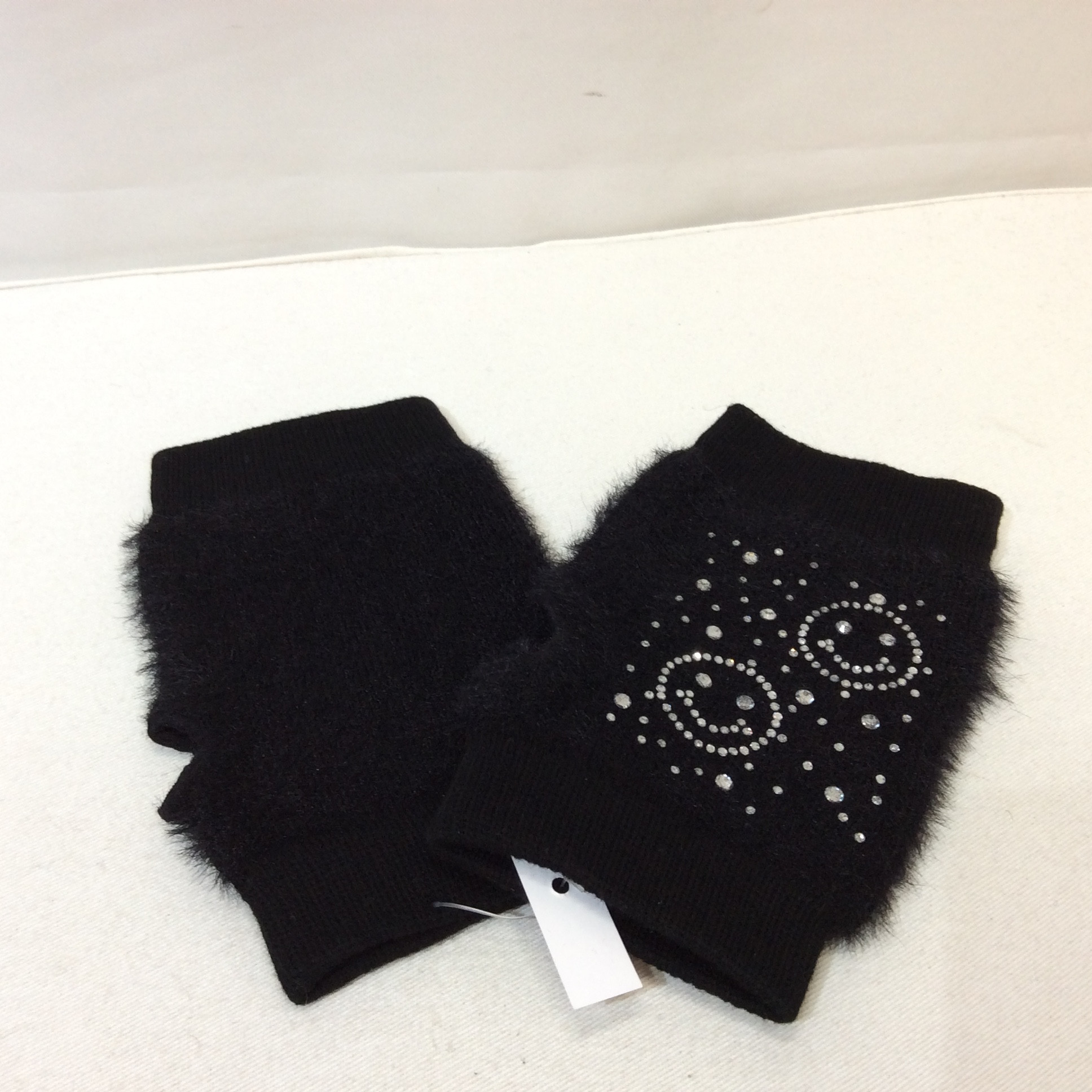 未使用 ハンドカバー  ブラック／ラインストーン／ニコちゃん