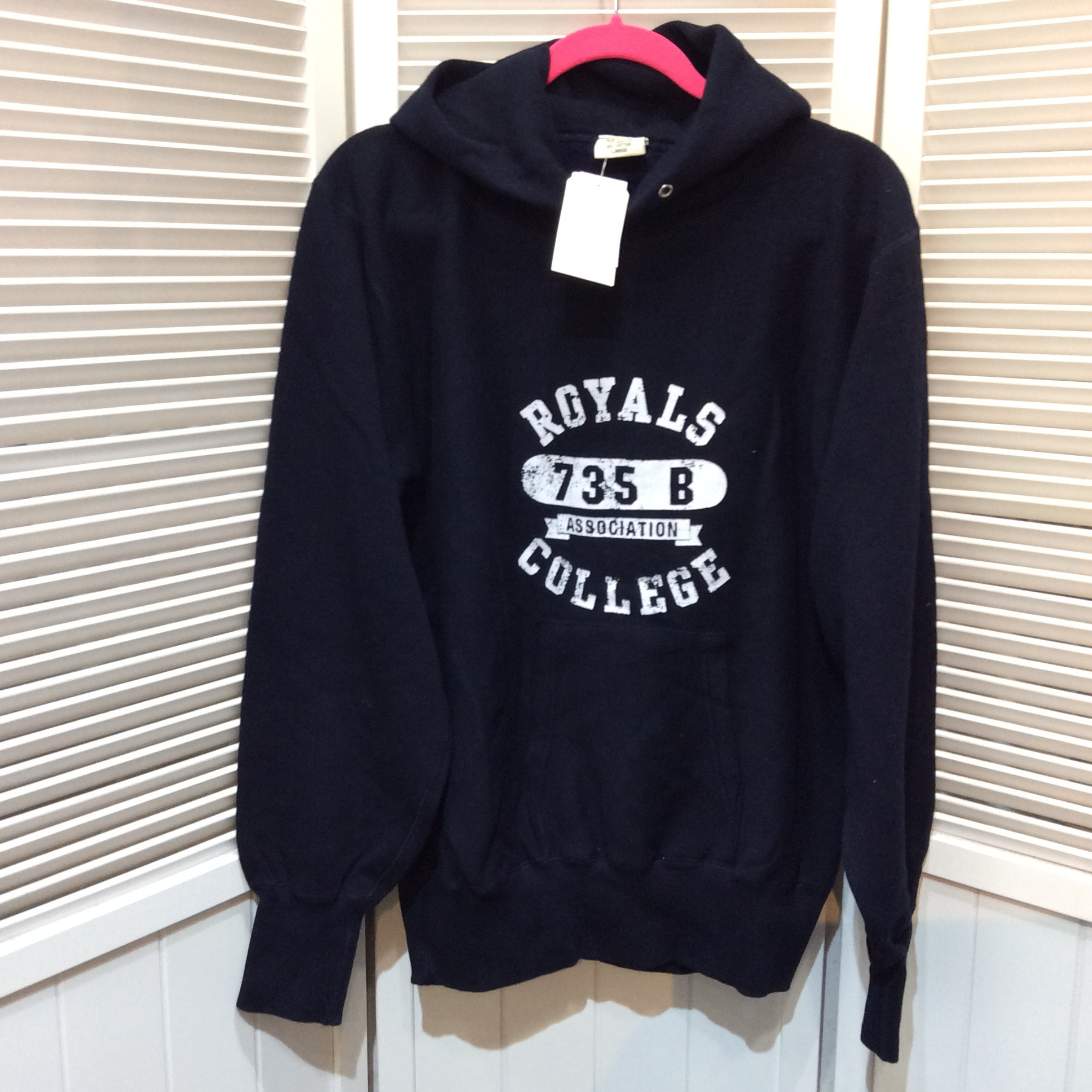 未使用 裏起毛フード付きトレーナー  メンズLサイズ  ブラック