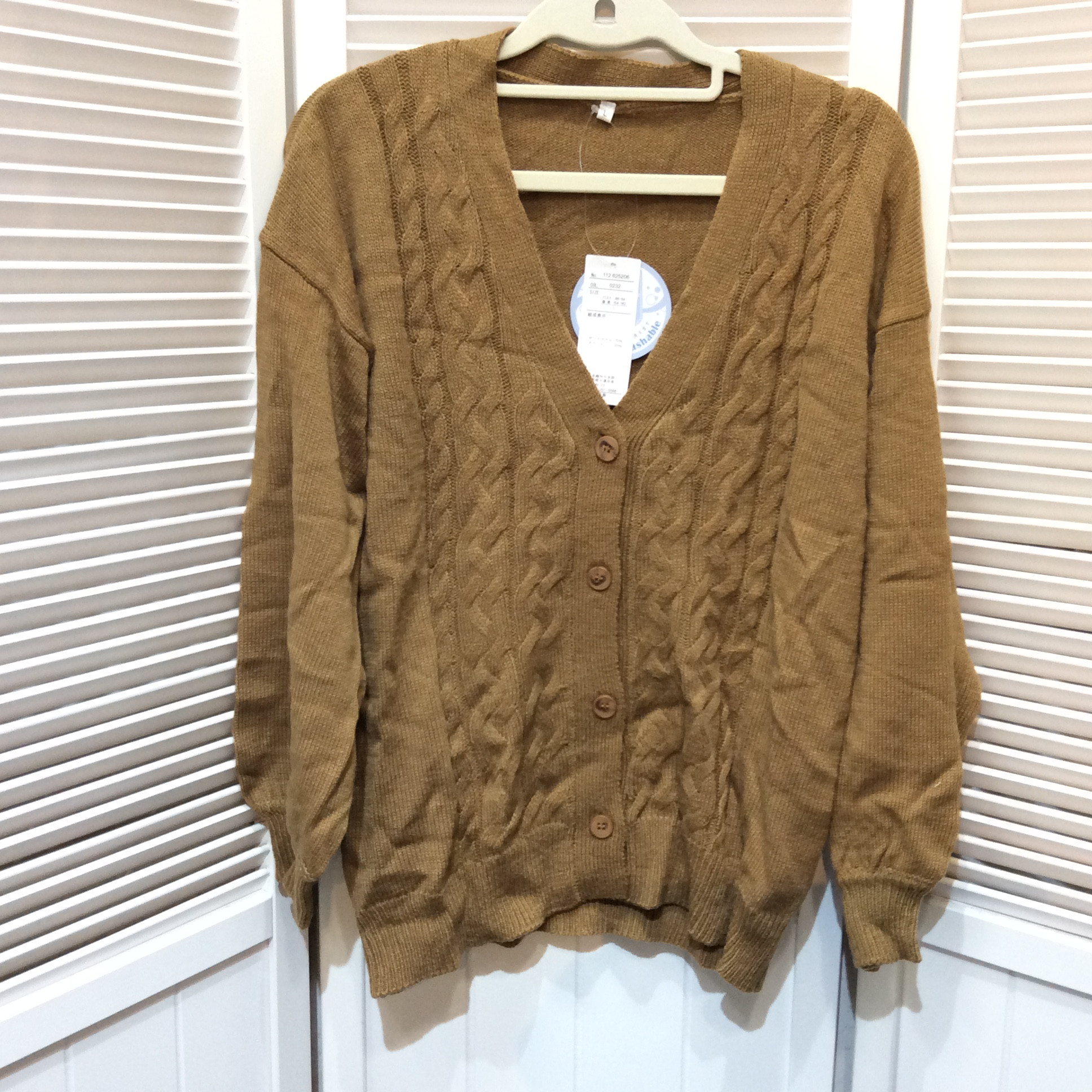 未使用 カーディガン Lサイズ  ベージュ