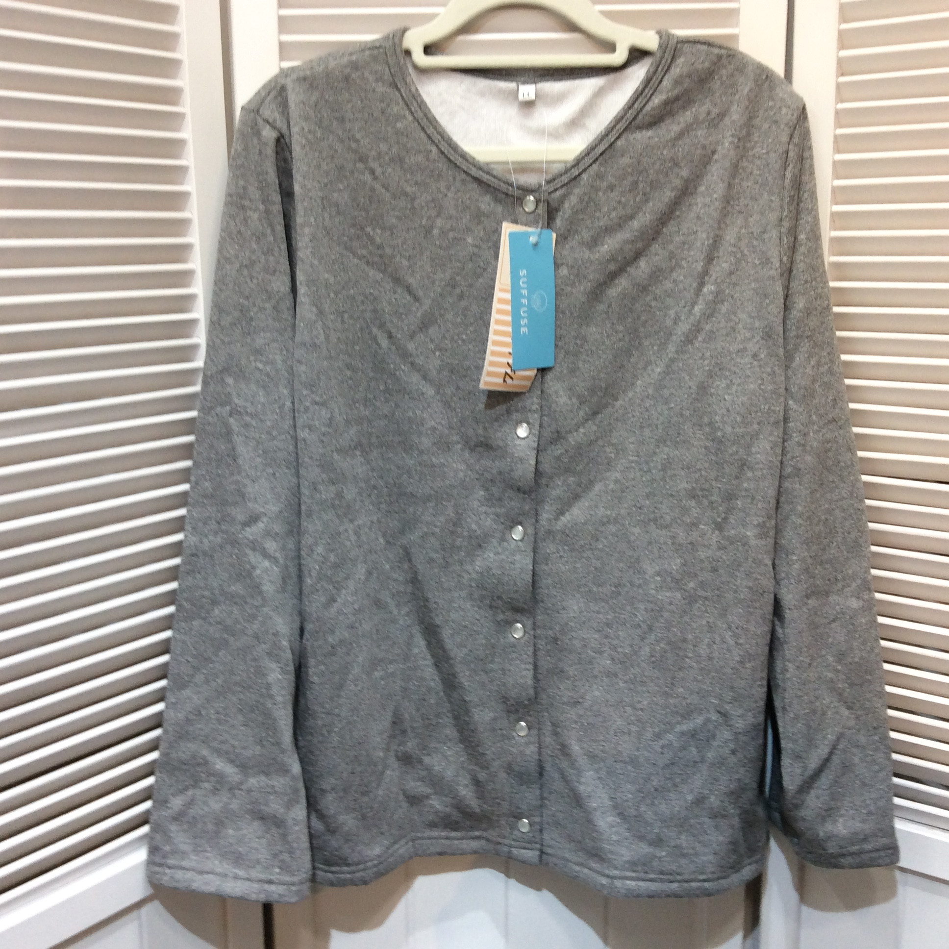 未使用 パシオス セレクション  裏ボアカーディガン LLサイズ  グレー