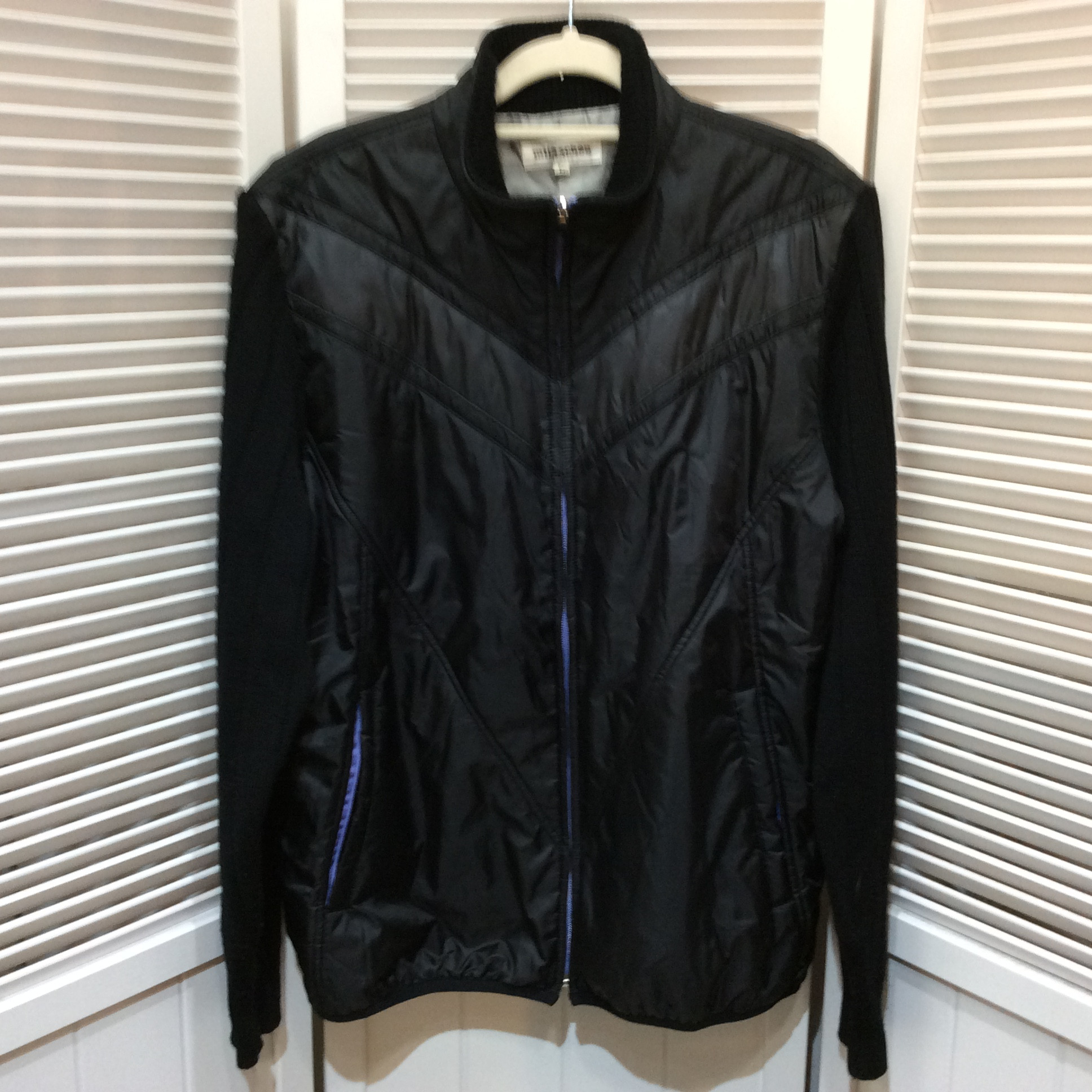 ミラショーン 中綿×袖ニット ブルゾン L ブラック