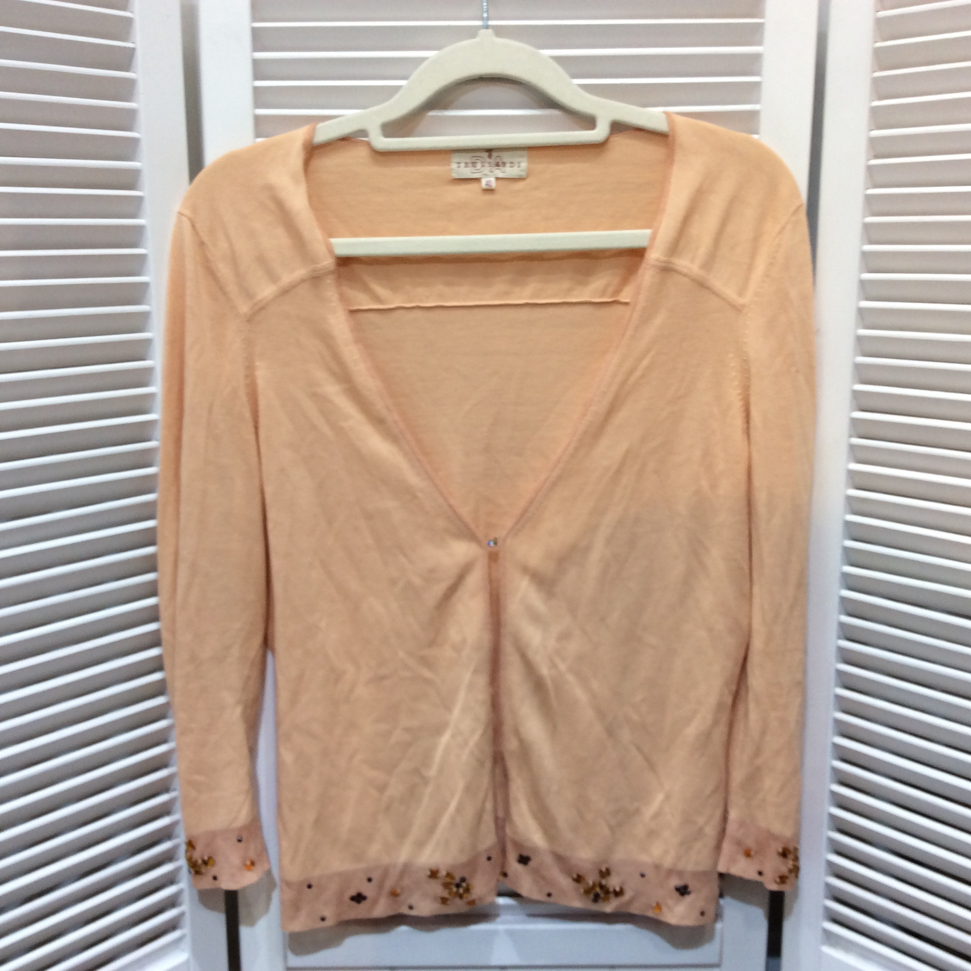 トラサルディ ビジュー付きカーディガン 40 ピンク系