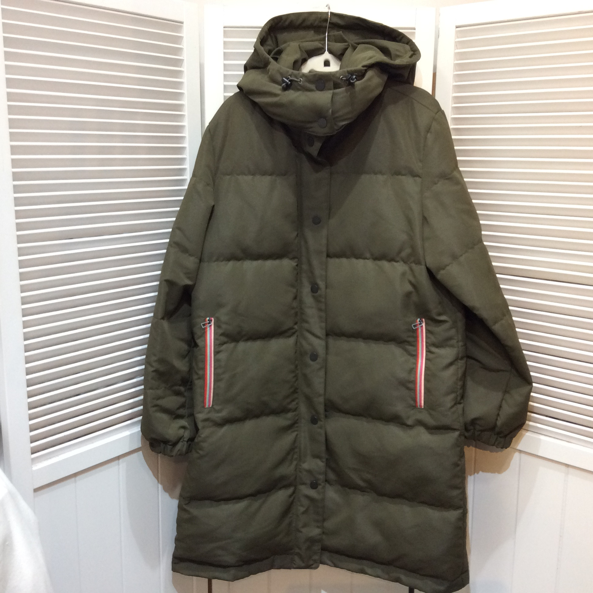 未使用 ポールスミス  フード付きダウンコート サイズ38  カーキ