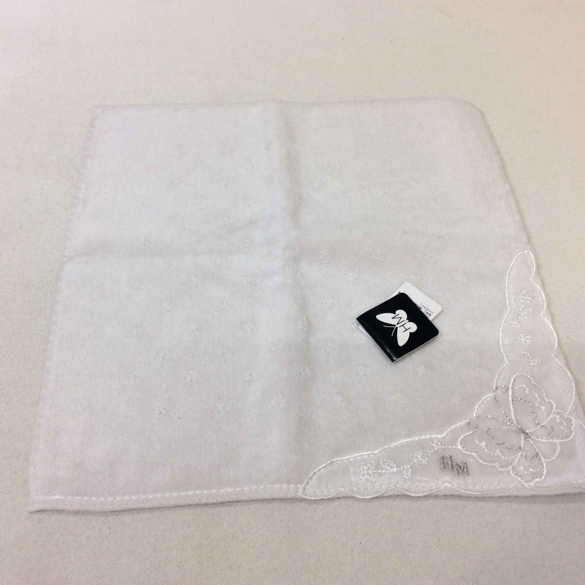 未使用☆ハナエモリ タオルハンカチ ライトグレー