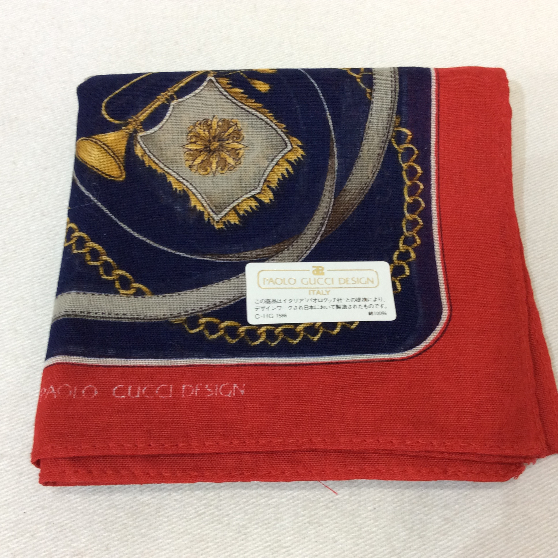 未使用☆PAOLO GUCCI パオログッチ ハンカチ No,1