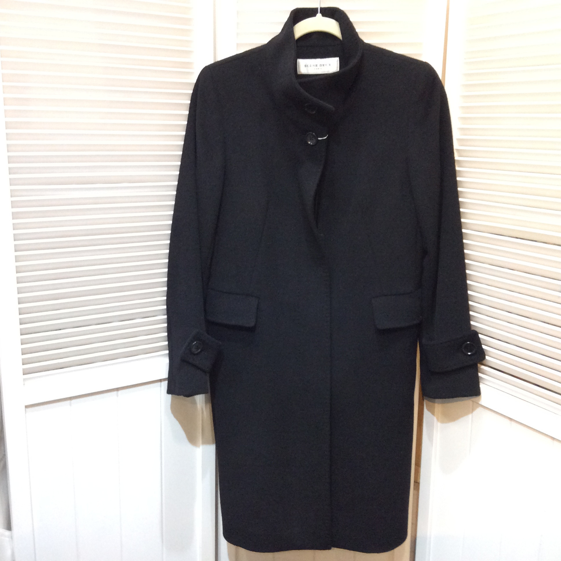 東京スタイル  アンゴラ混ハーフコート  9号 ブラック