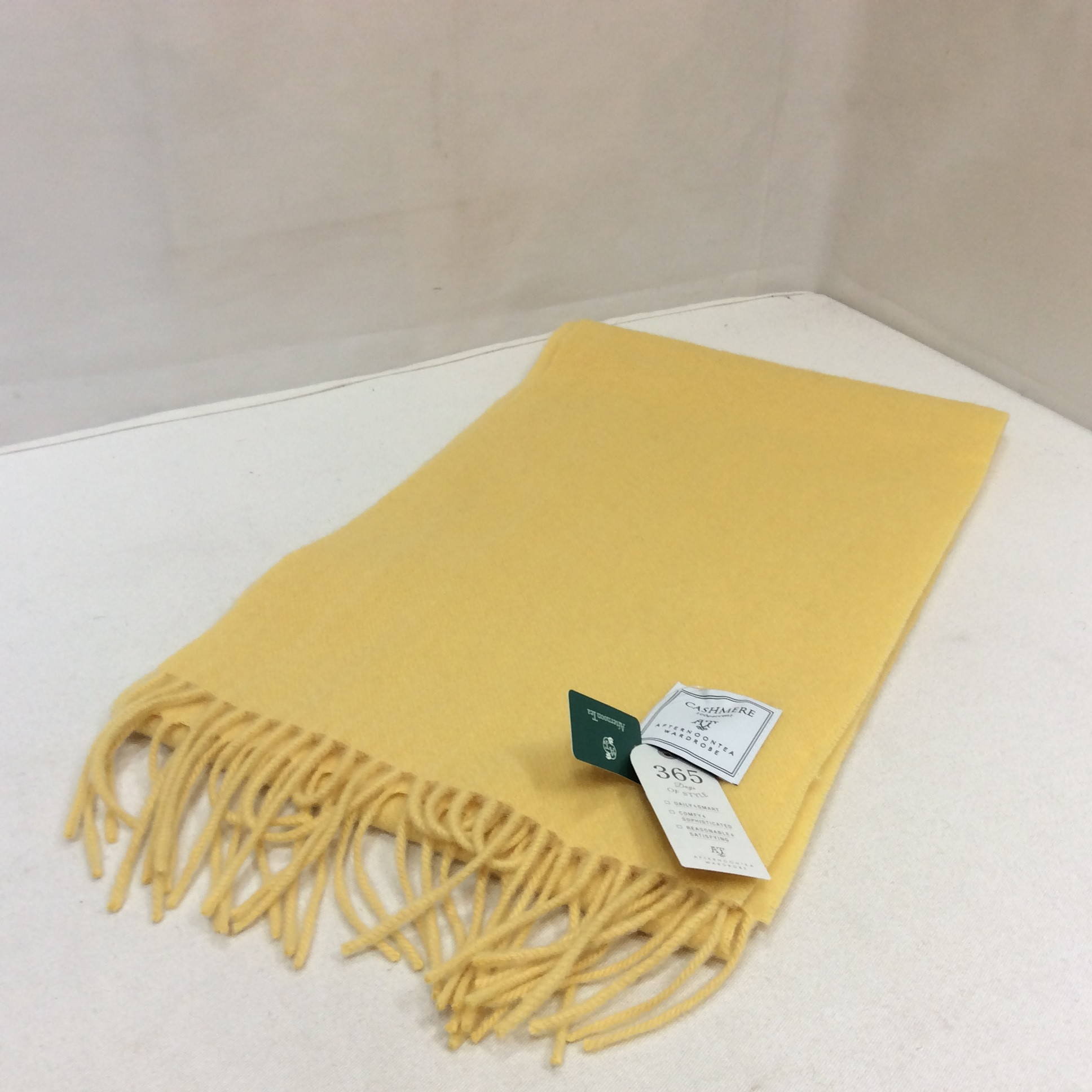 未使用 アフタヌーンティー カシミヤマフラー  イエロー