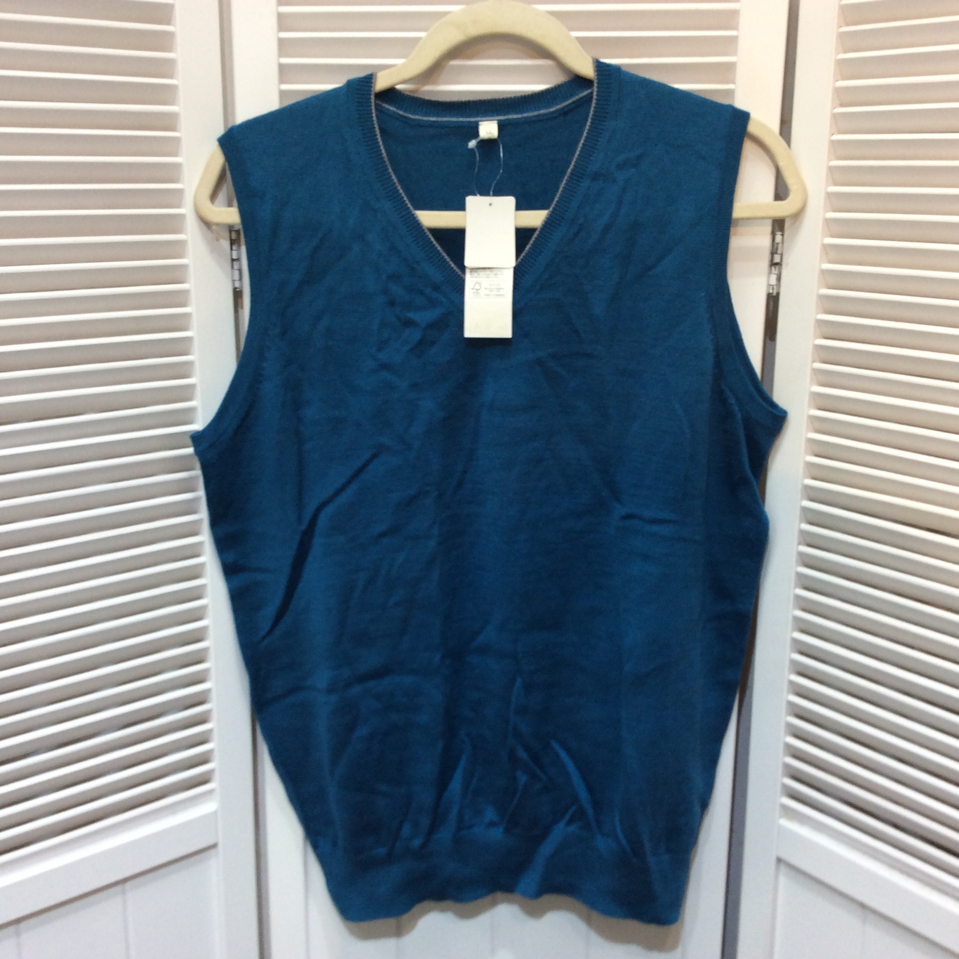 未使用☆トップバリュー メンズ ニットベスト LL ブルー