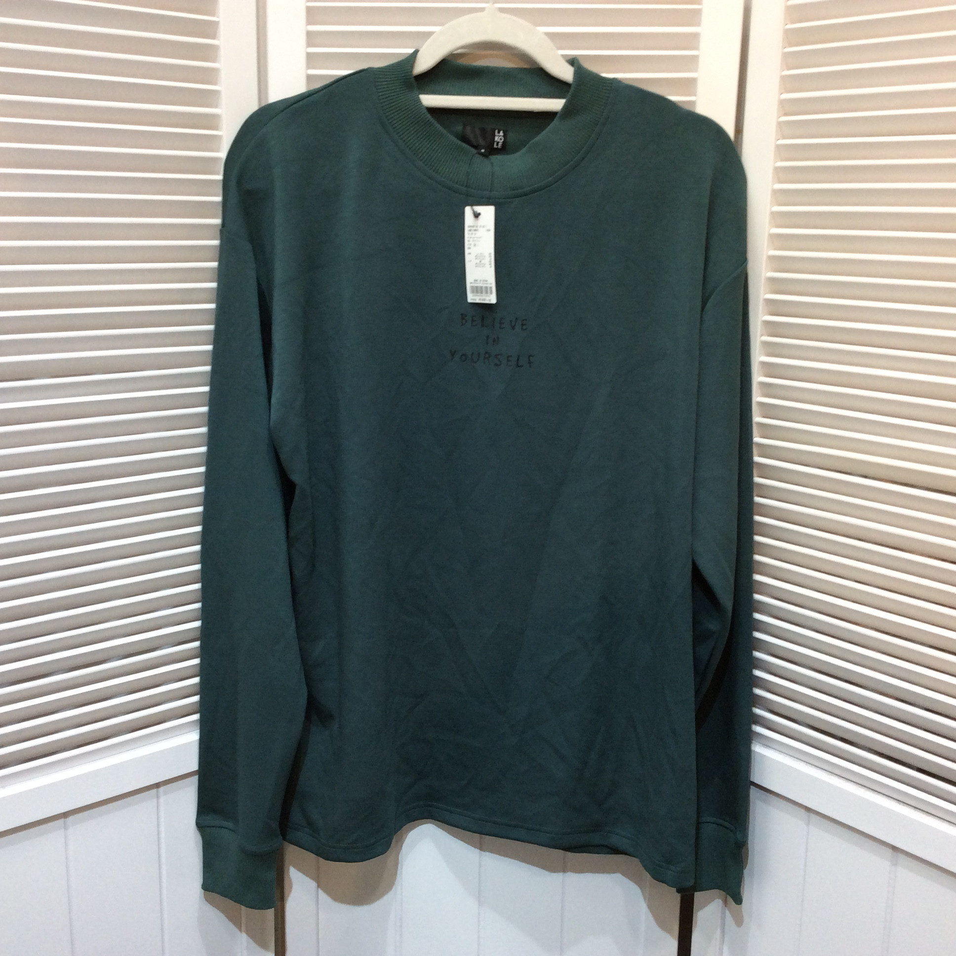 未使用☆LAKOLE ラコレ メンズ ダンボールPT モックT M グリーン 長袖