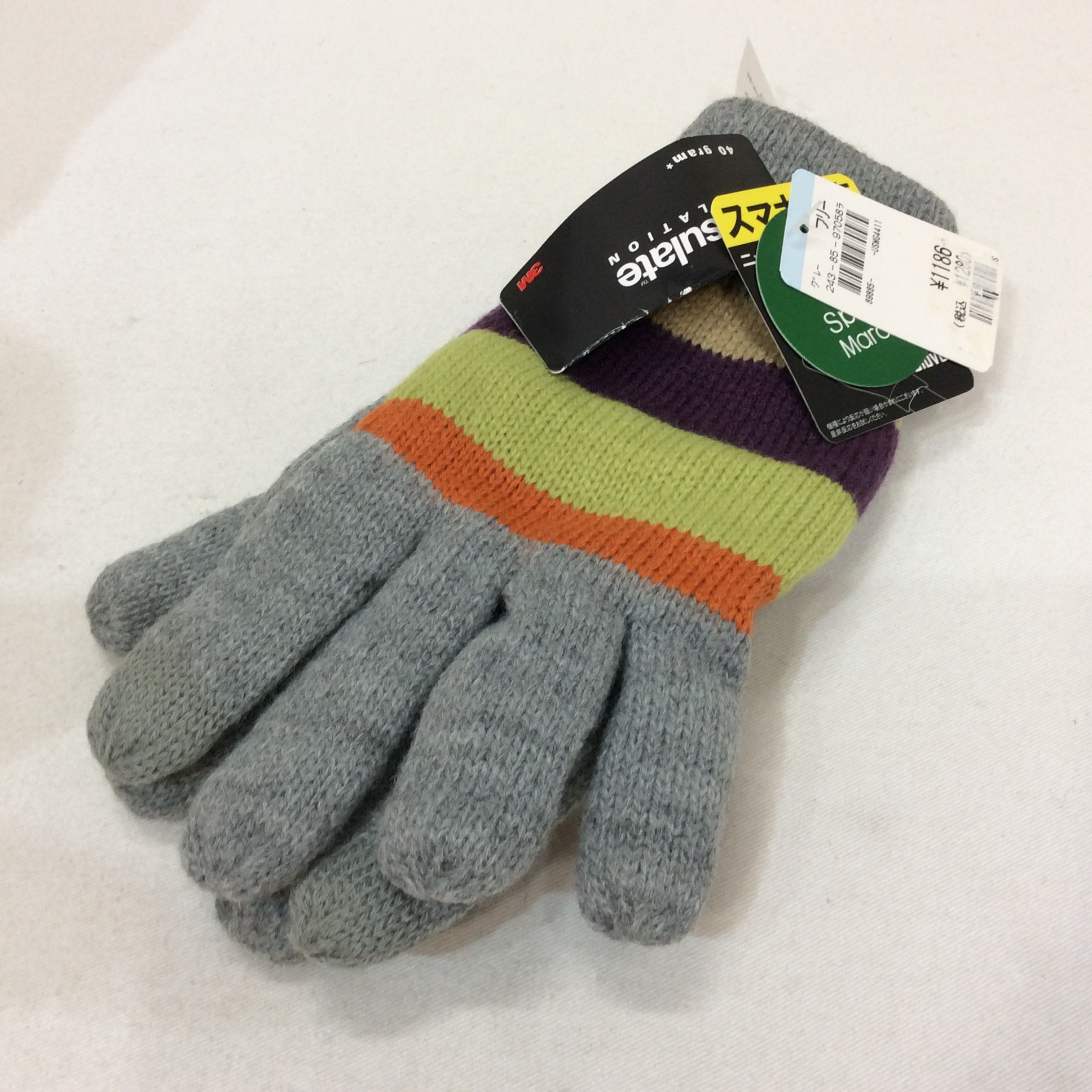 未使用☆スマホ対応 ニット手袋 F グレー