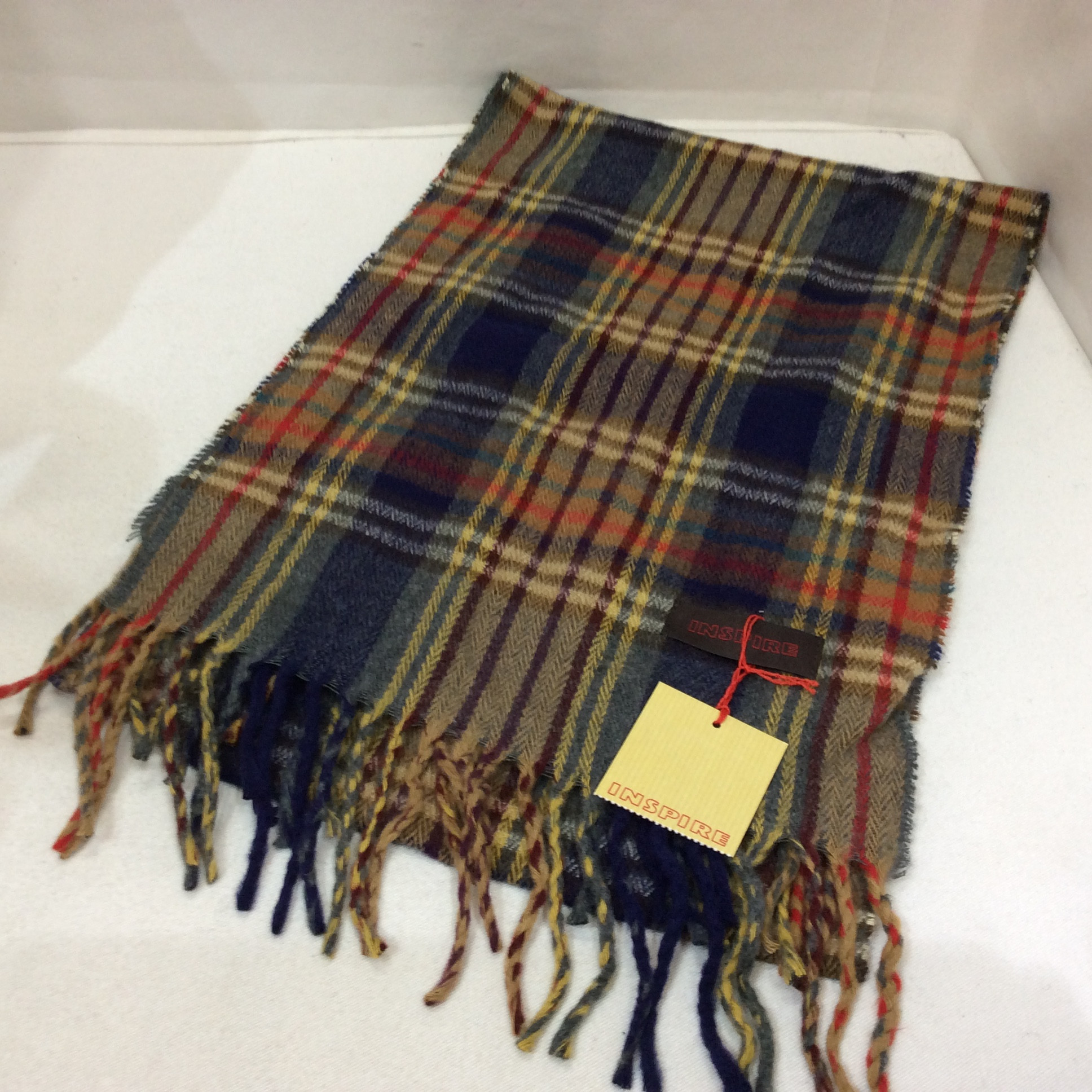 未使用☆INSPIRE インスパイア マフラー チェック柄 イタリア製