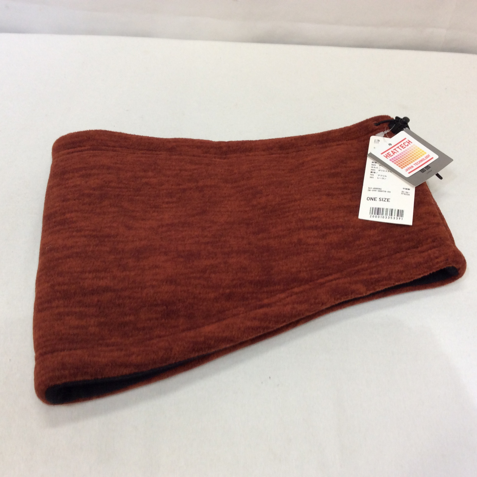 未使用☆ユニクロ ヒートテック フリースネックウォーマー ダークオレンジ