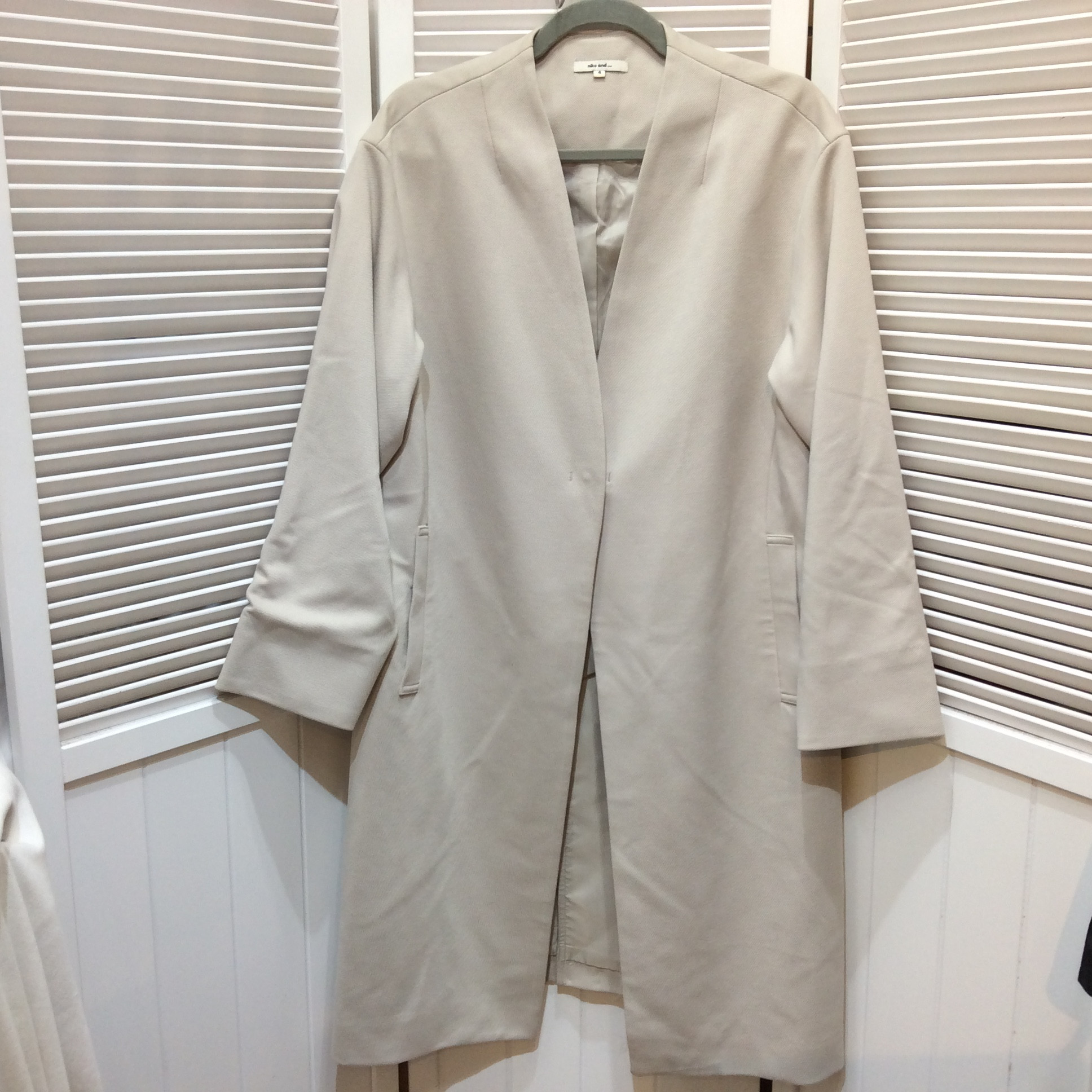 niko and… ノーカラーコート  サイズ4 アイボリー