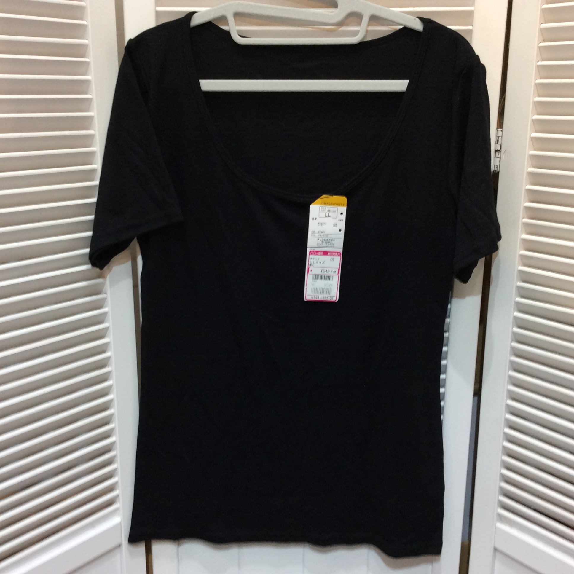 未使用☆半袖インナーシャツ LL ブラック