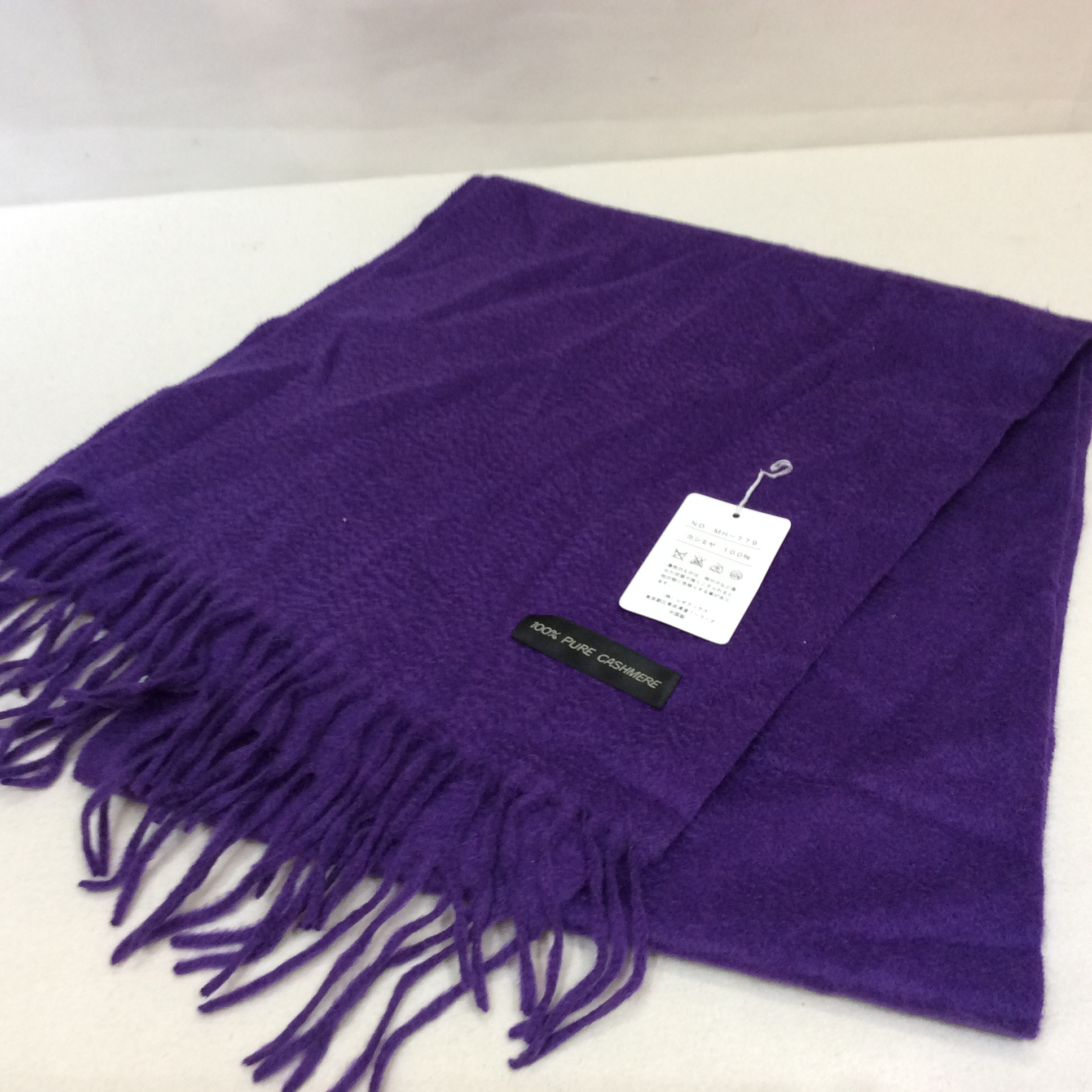 未使用☆カシミヤ100%マフラー パープル