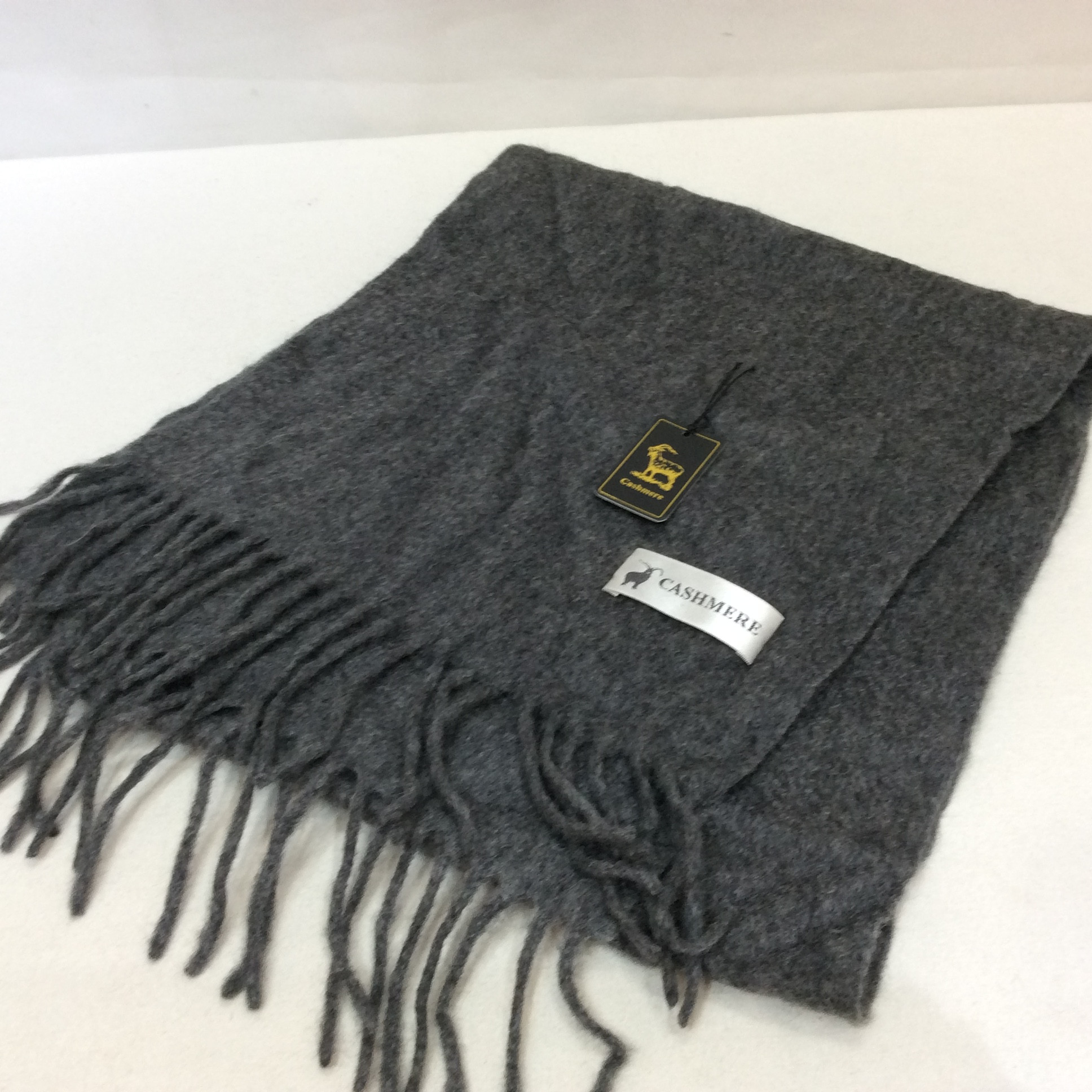 未使用☆カシミヤマフラー グレー