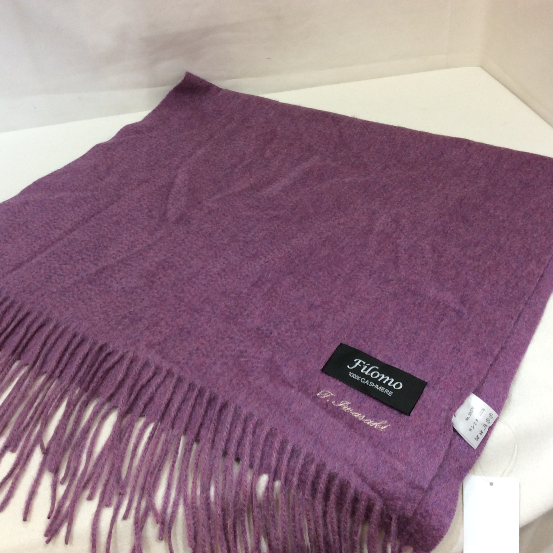 未使用☆カシミヤ100%ストール パープル