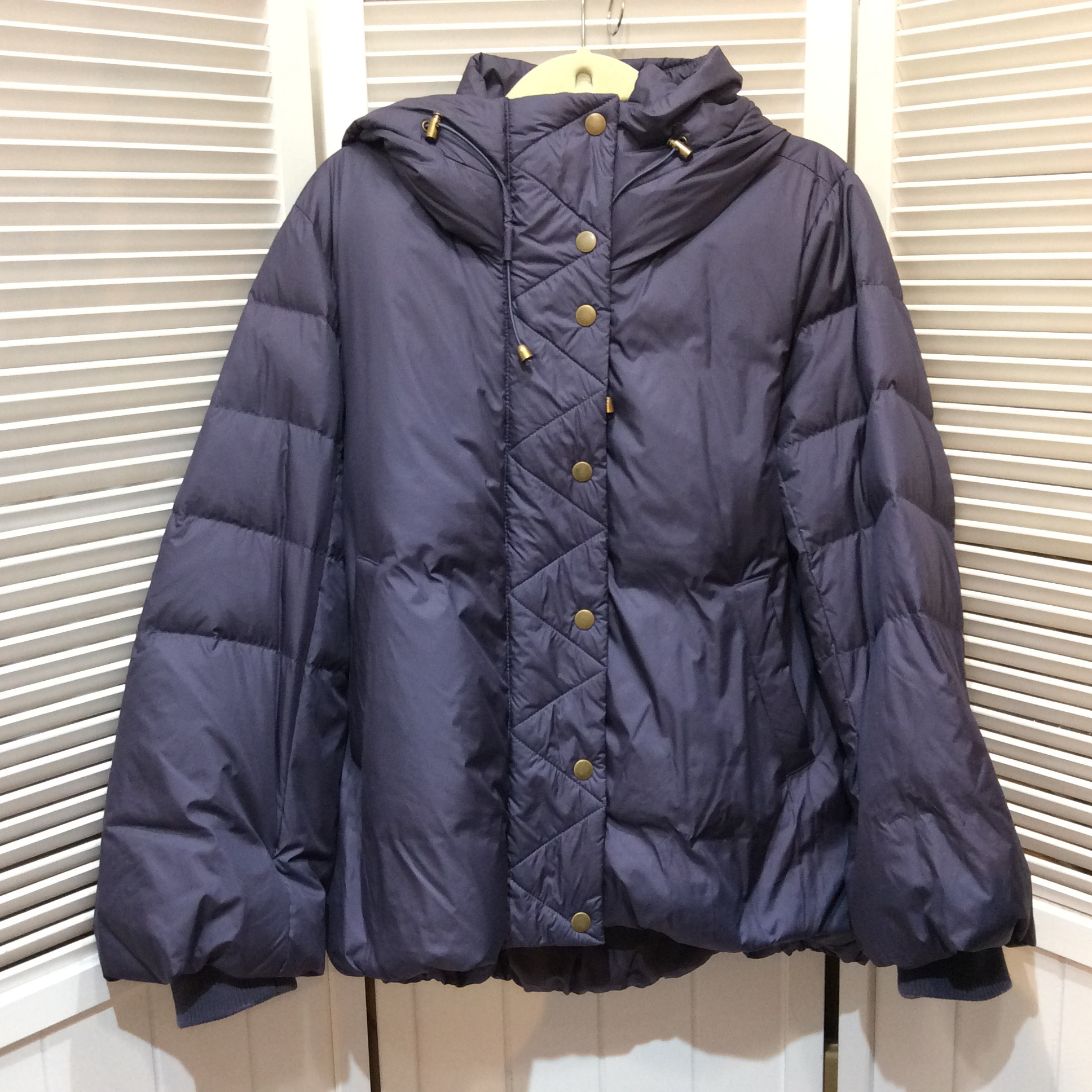 フード付きダウンコート サイズ38  パープル  美品