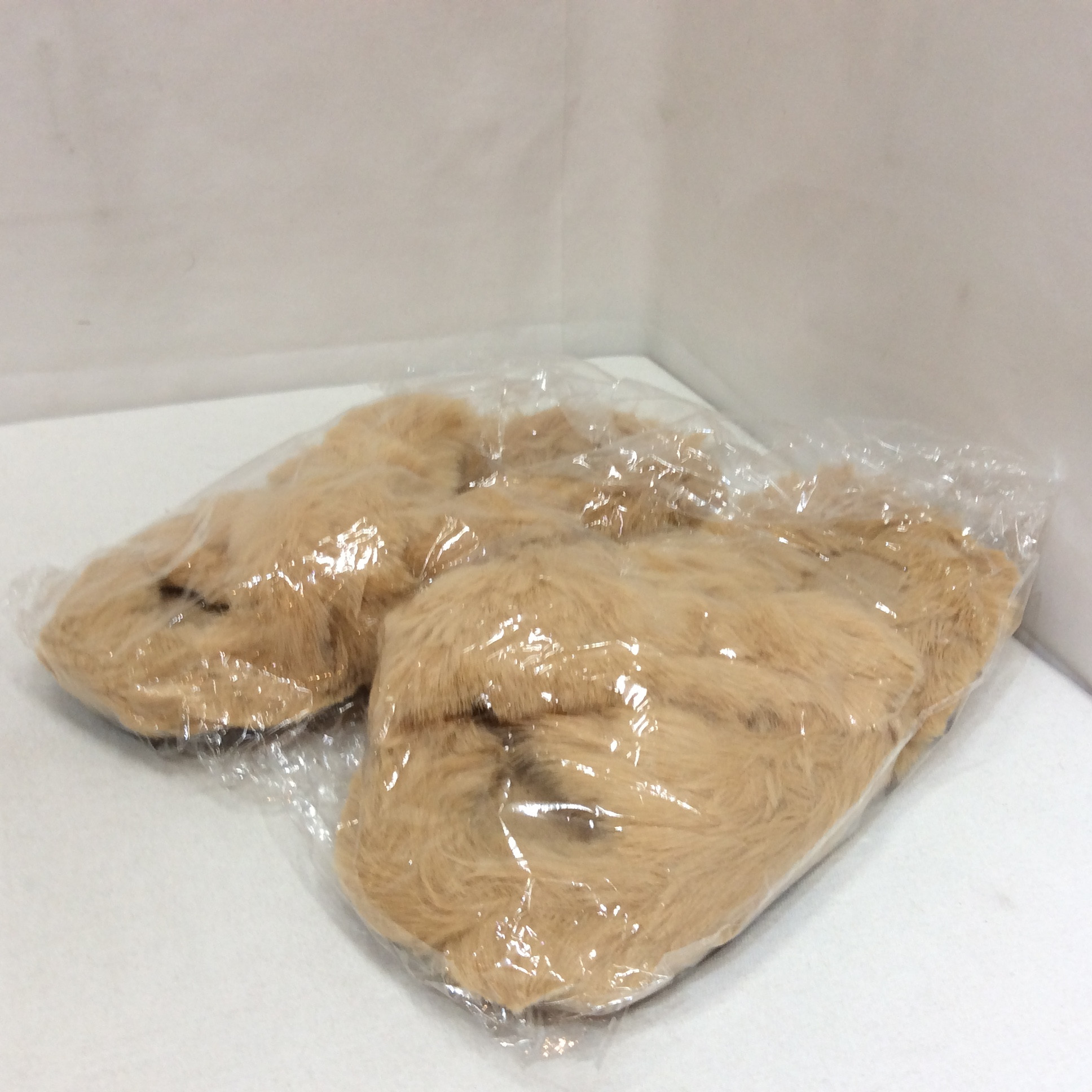 未使用 フェイクファー スリッパ   Lサイズ  ベージュ