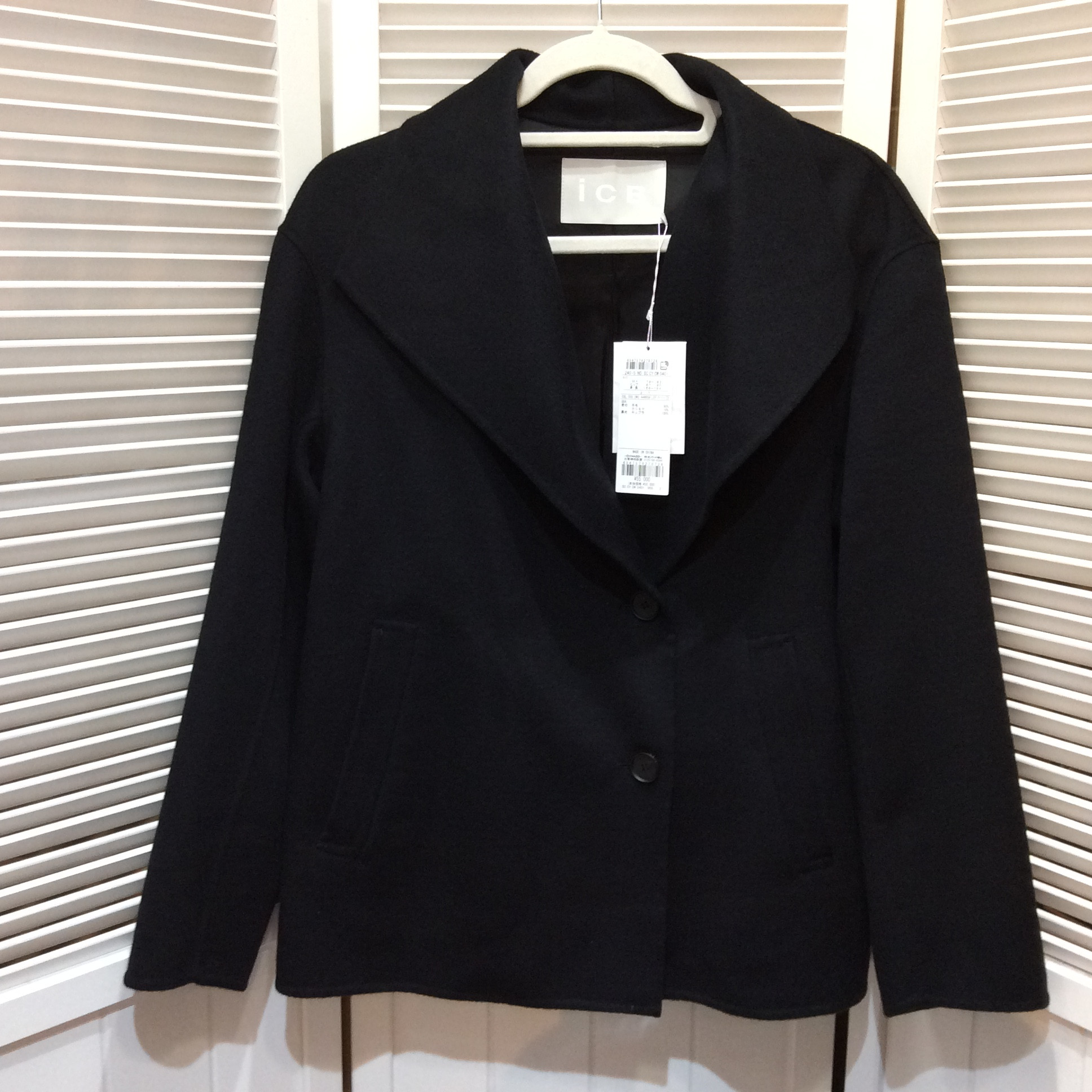 未使用 iCB カシミヤ混 ショートコート 2 ブラック