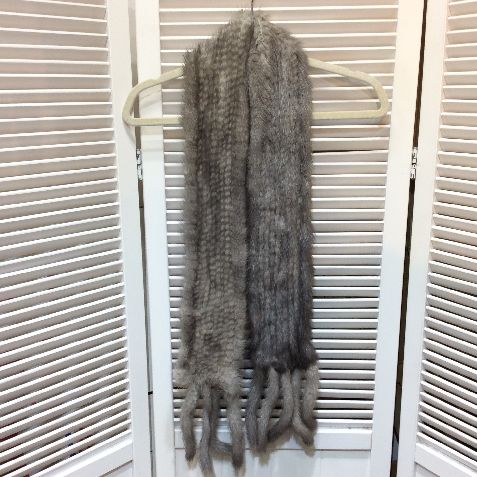 ミンクマフラー グレー