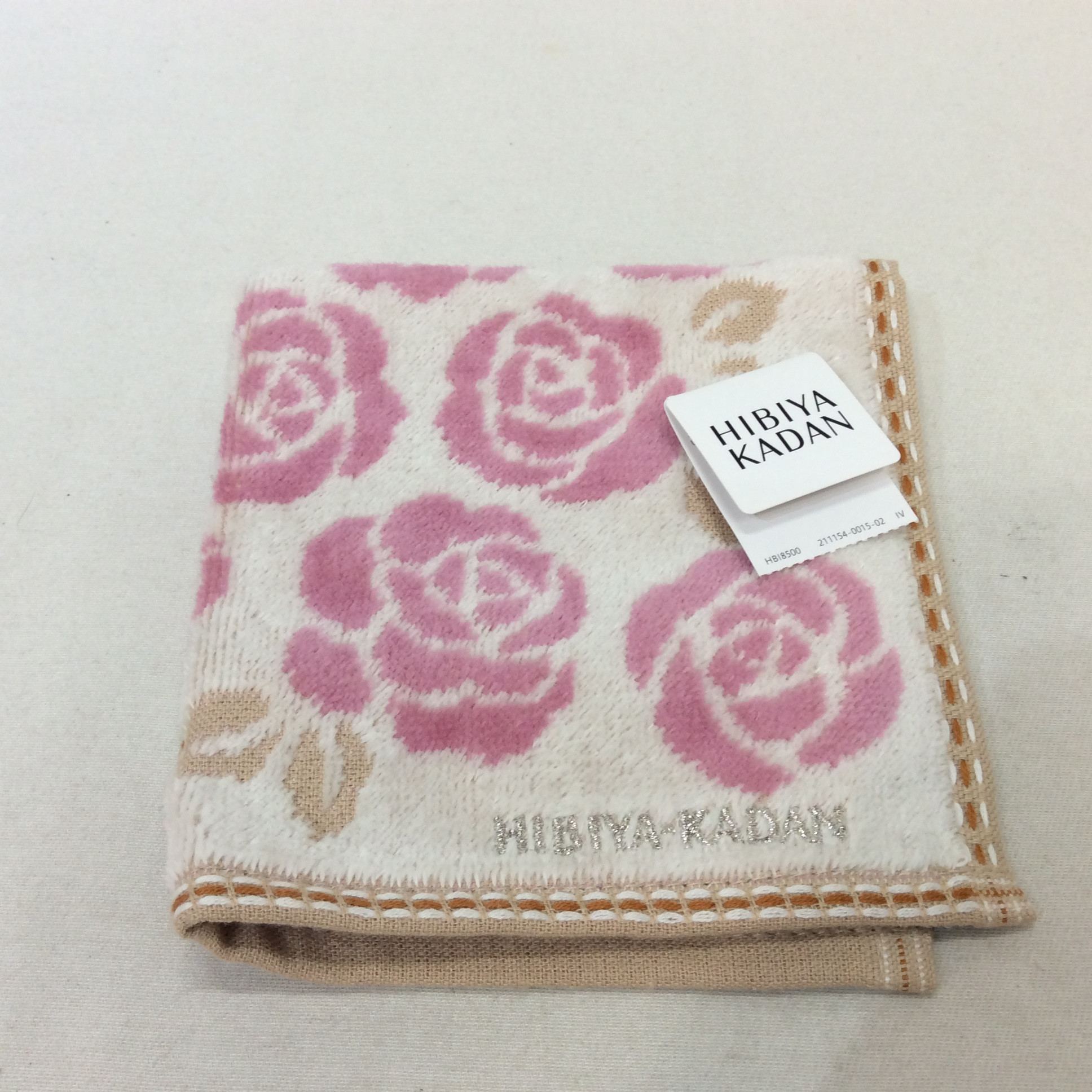 未使用 日比谷花壇  タオルハンカチ  ピンク／花