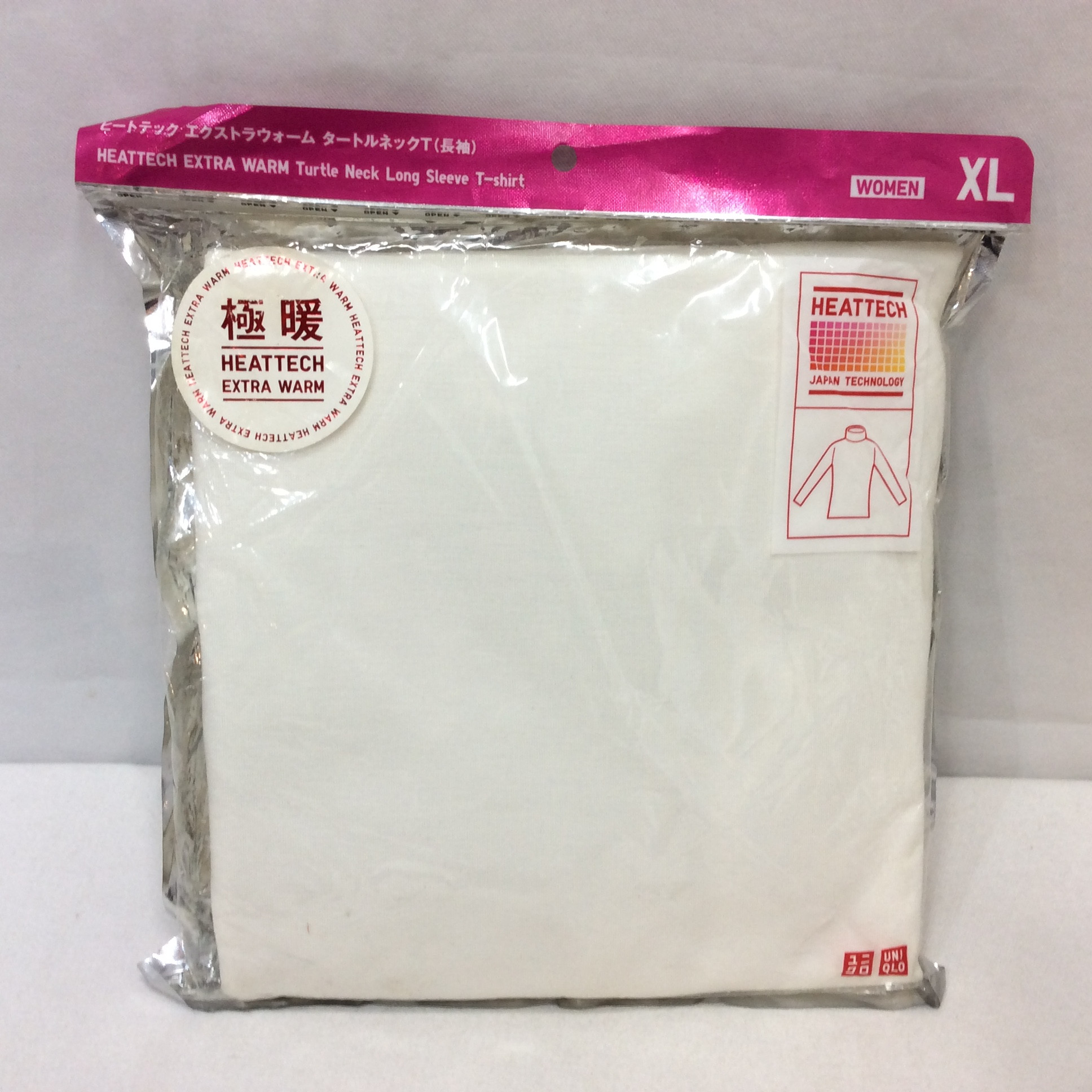 未使用☆ユニクロ 極暖エクストラウォーム タートルネックT(長袖) レディースXL ホワイト