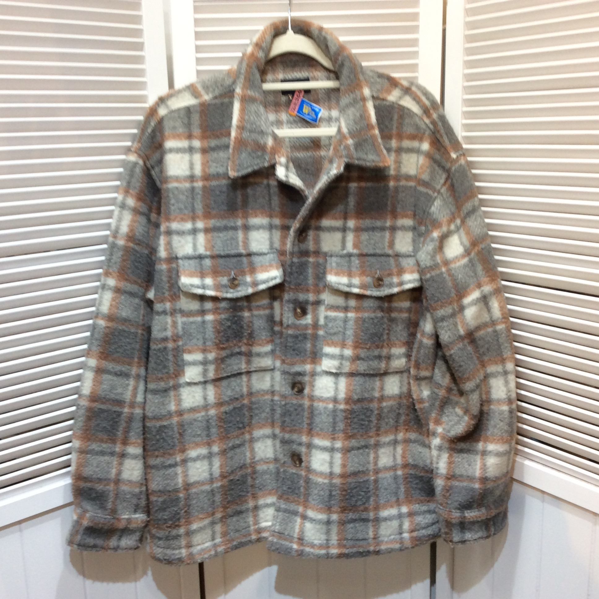 BEAMS ビームス メンズ シャツジャケット L グレー チェック柄