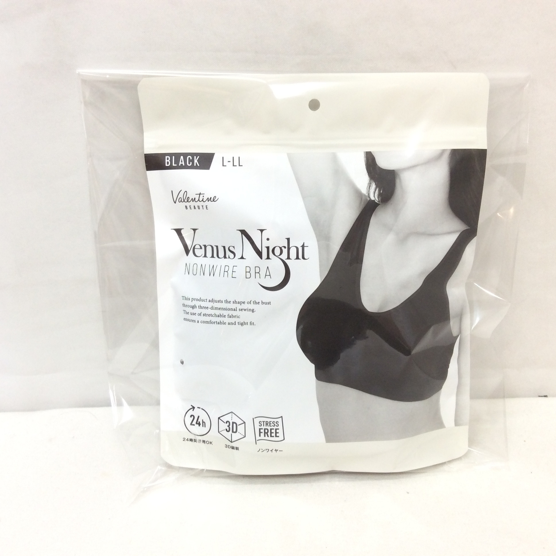 新品 ヴィーナスナイト ノンワイヤーブラ L-LL  ブラック