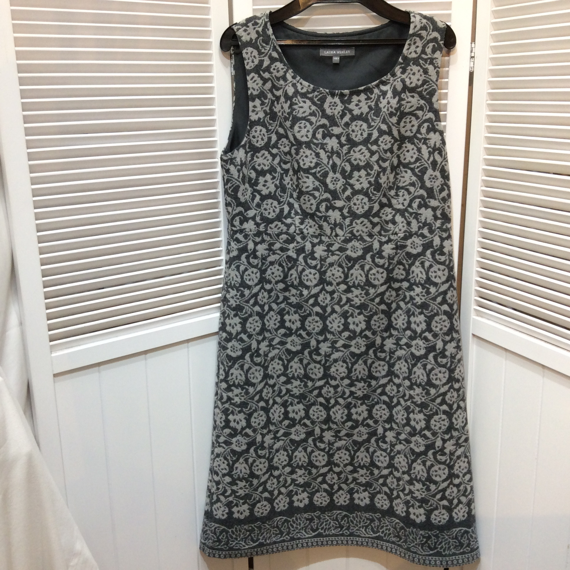 ローラアシュレイ ノースリーブワンピース 11号  グレー柄